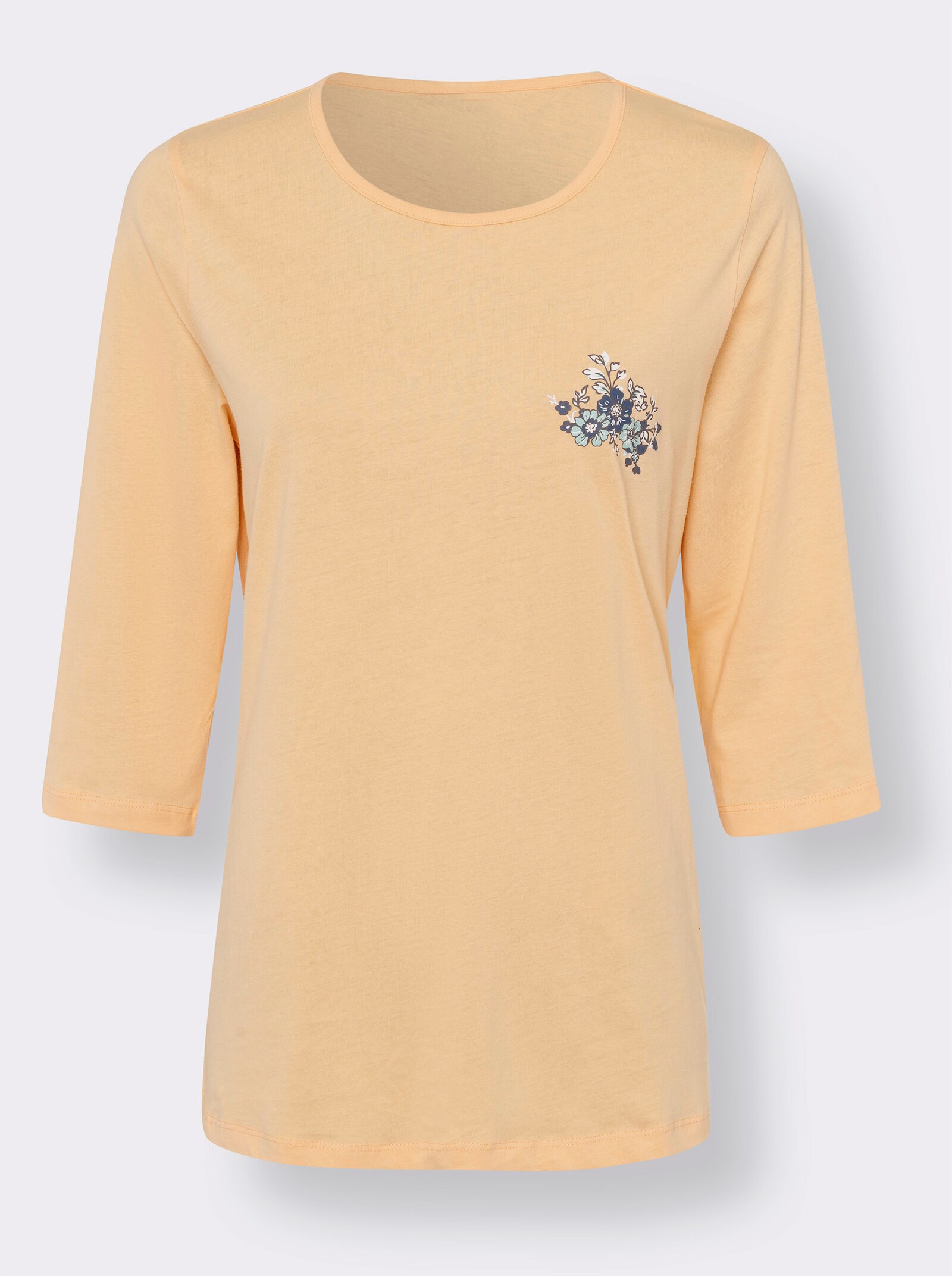 Capri-pyjama met bloemenprint - apricot geprint