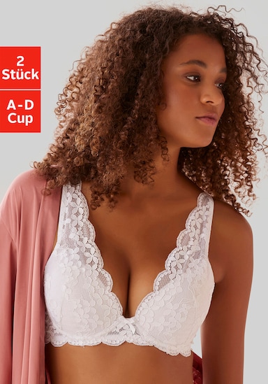 petite fleur Push-up-BH - weiß+schwarz