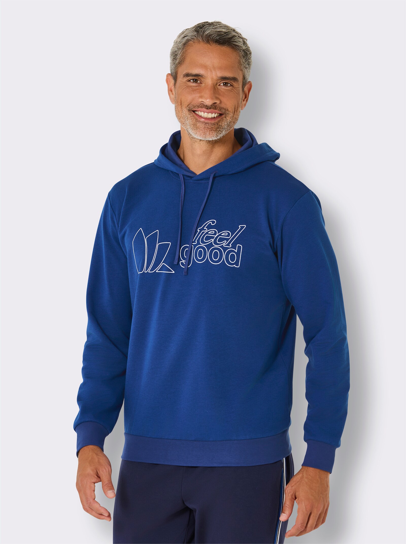 feel good Sweatshirt - royalblau-weiß