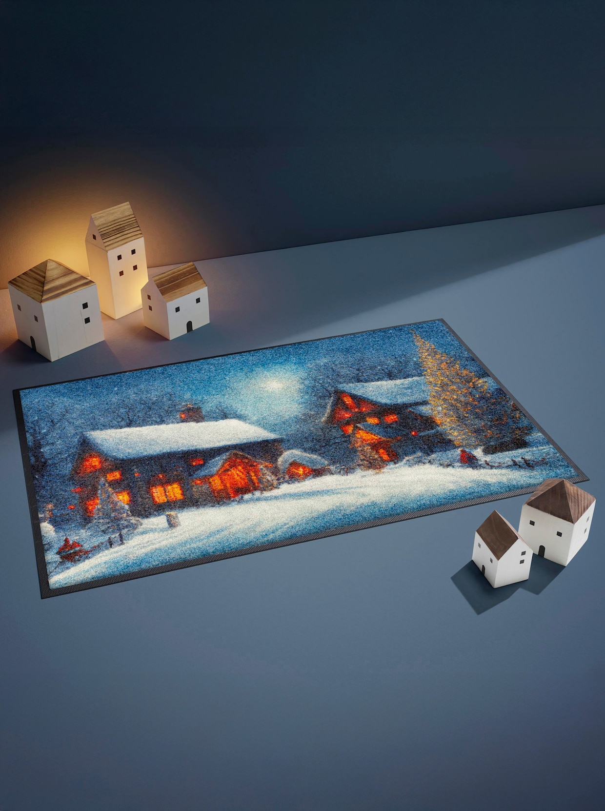 wash+dry by Kleen-Tex Fußmatte - blau-bedruckt