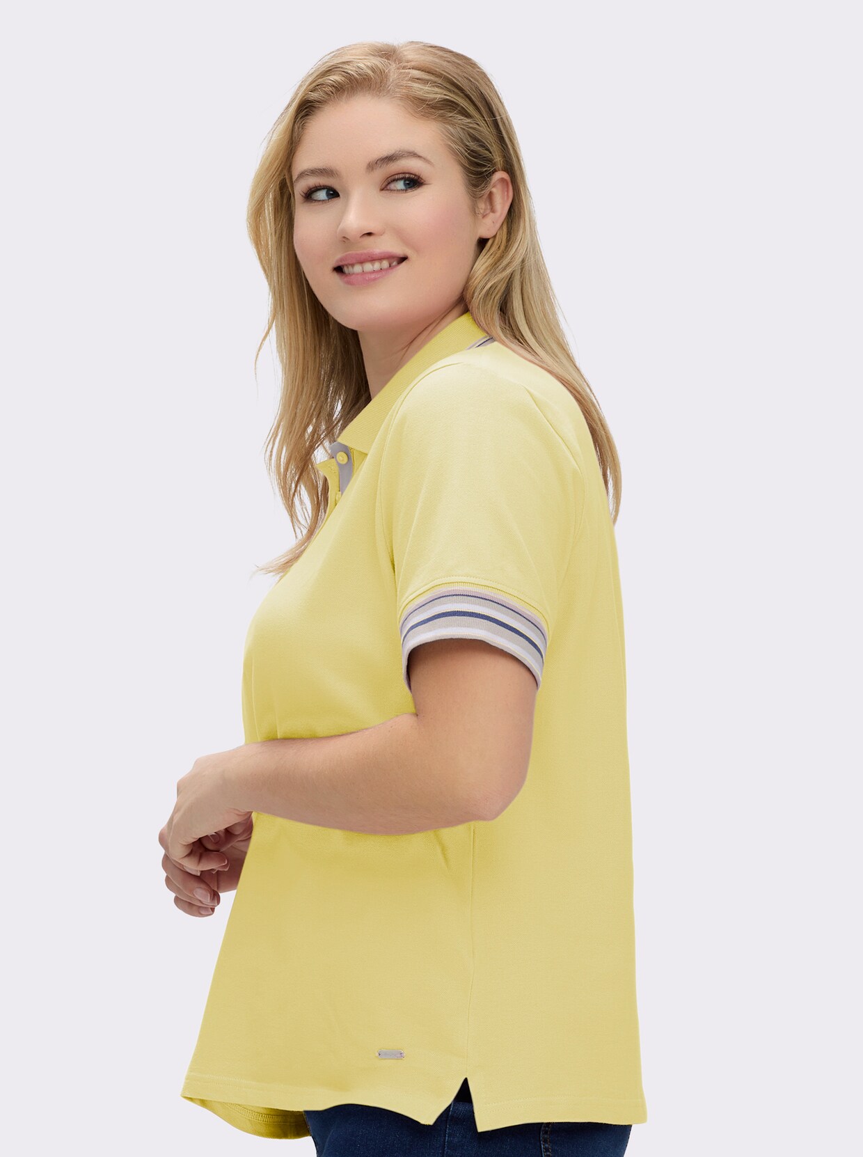 Poloshirt in Pikee-Qualität - zitrone