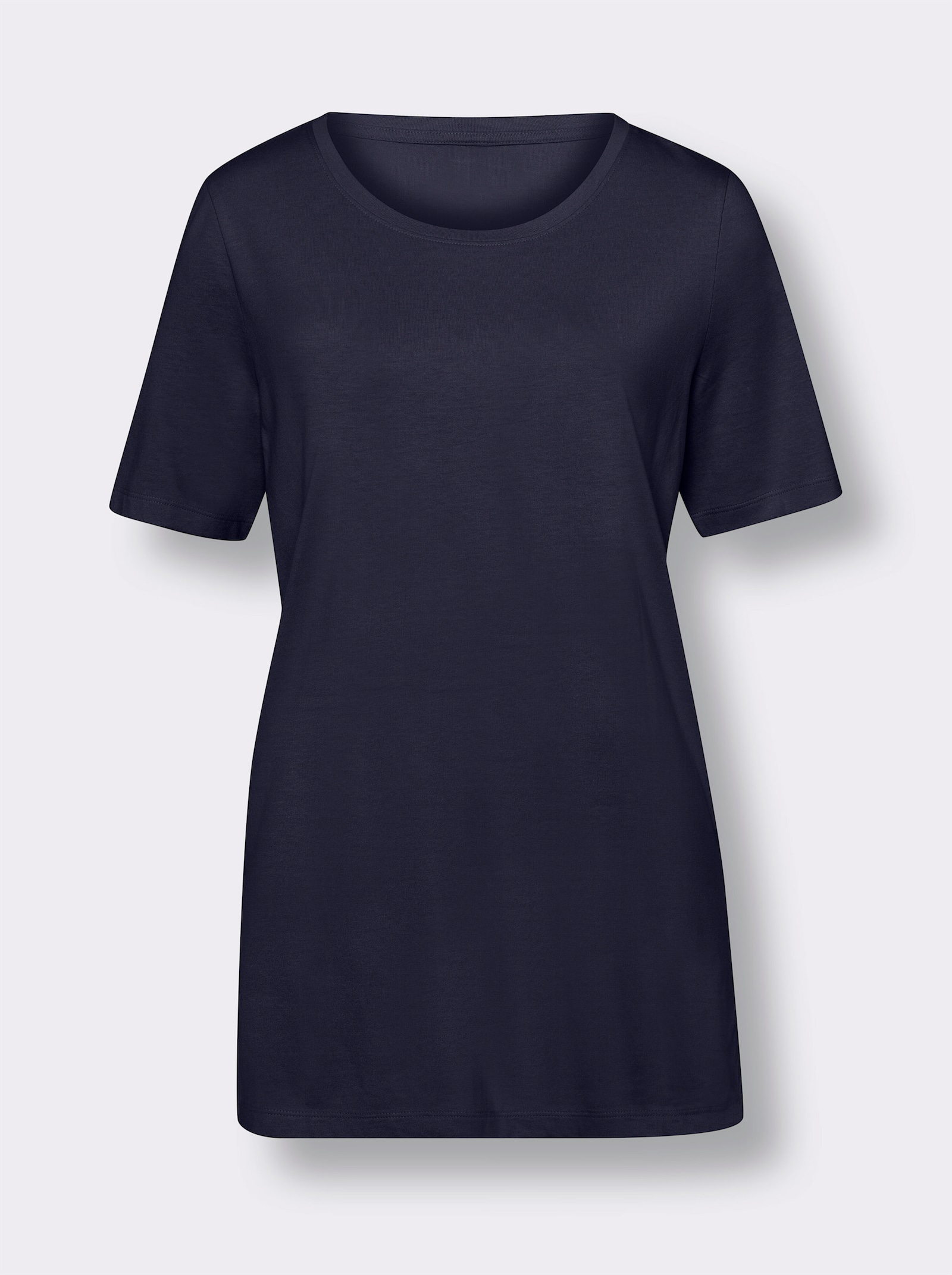 Longshirt im Baumwoll-Modal-Mix - marine