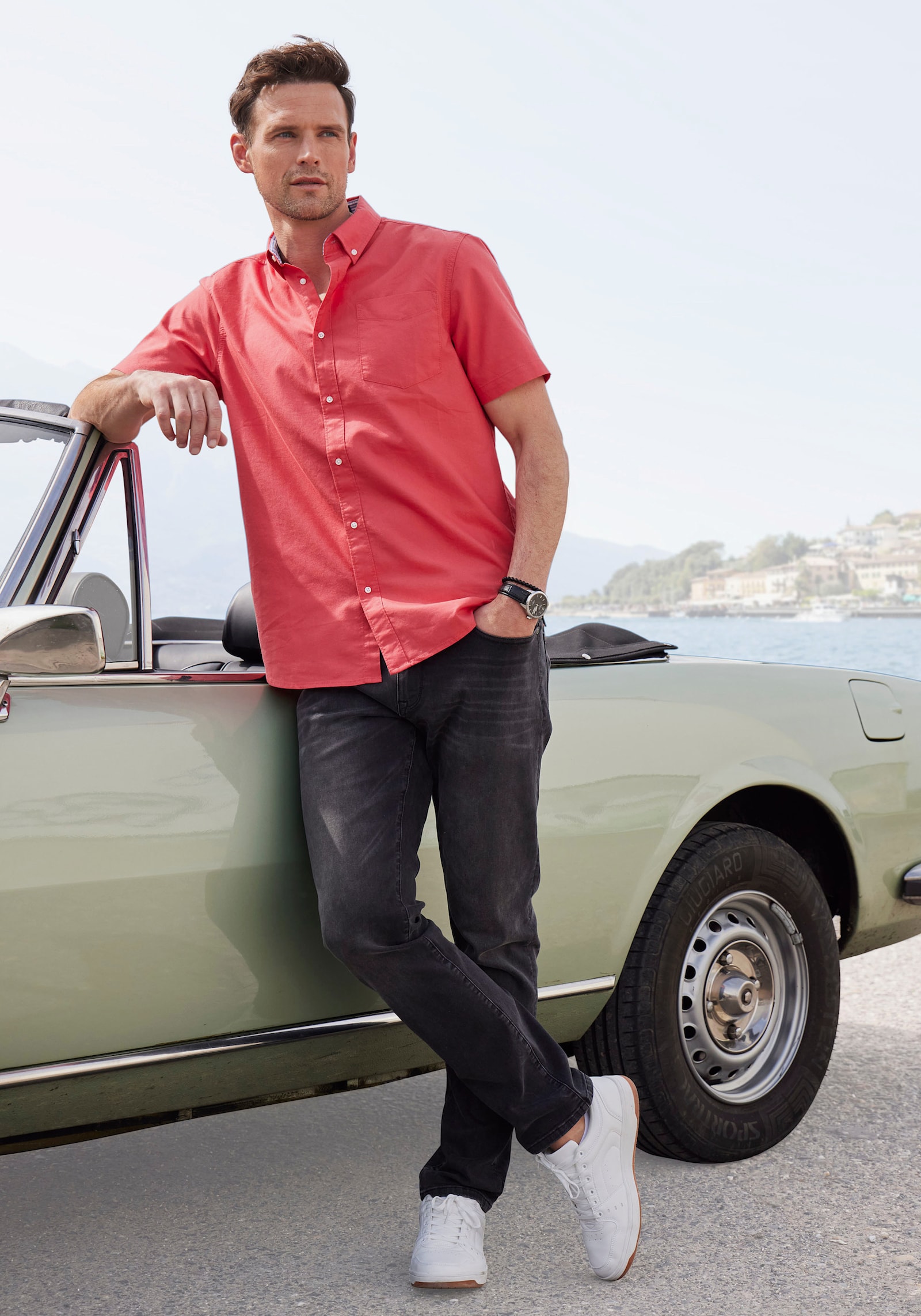 H.I.S Kurzarmhemd - rot