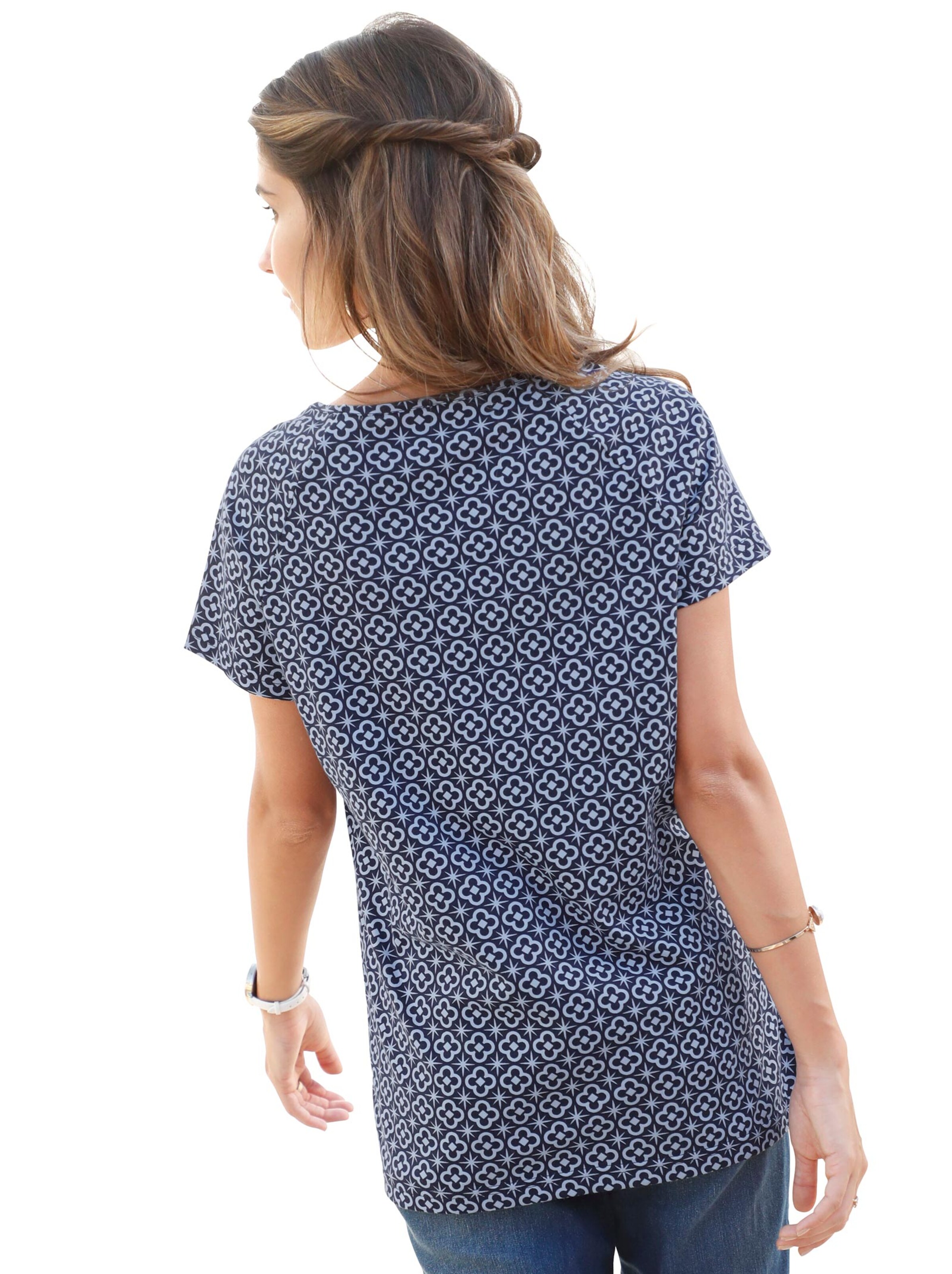 Shirt - marine-blau-bedruckt