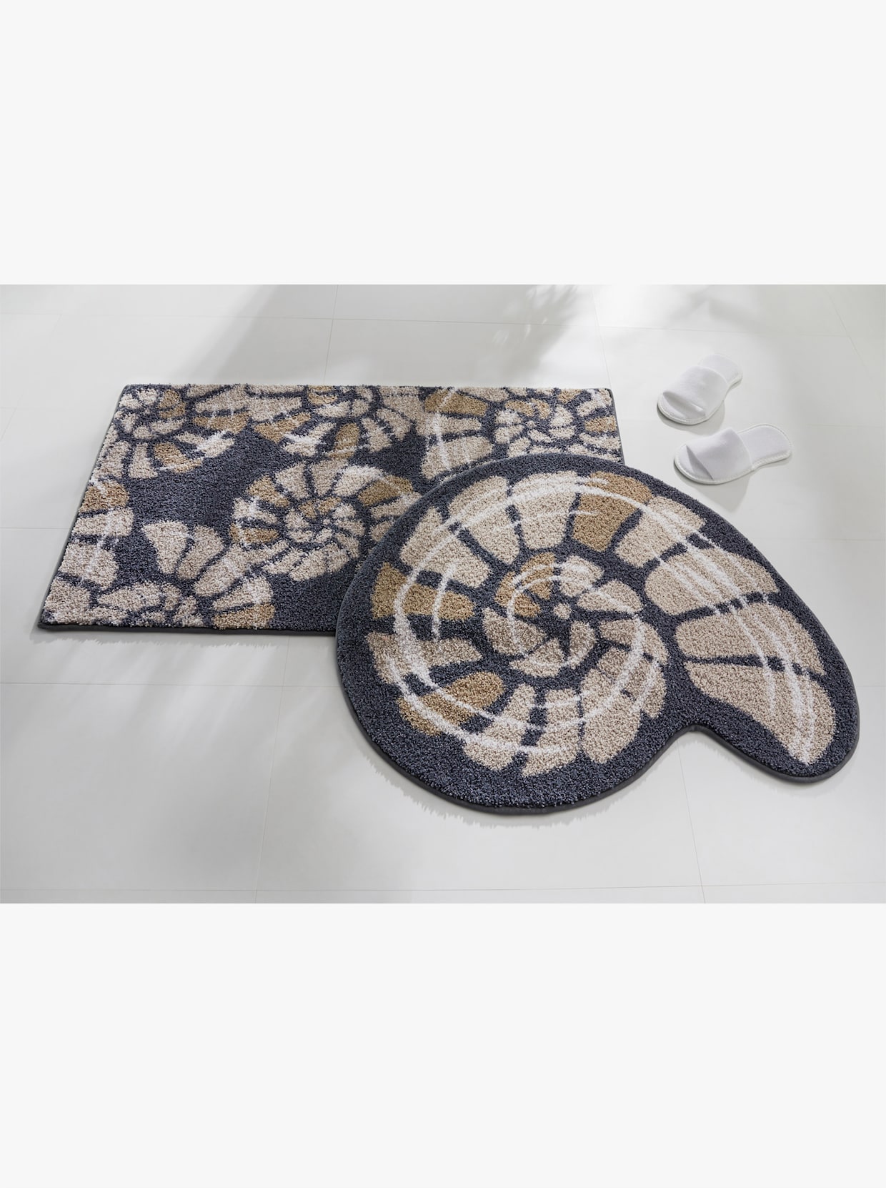 Salonloewe Tapis de bain - gris à motifs