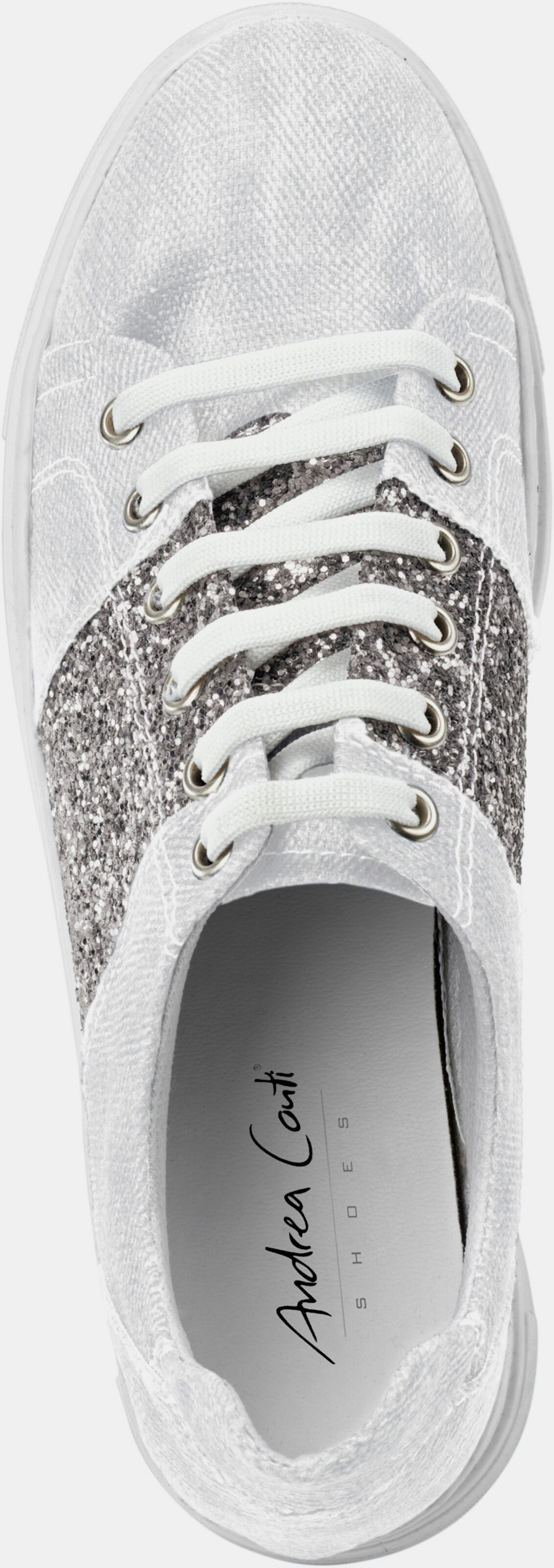 Andrea Conti Sneaker - wit/zilverkleur