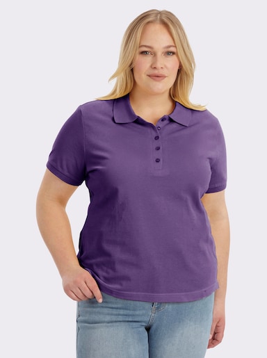 Poloshirt mit Seitenschlitzen - lila