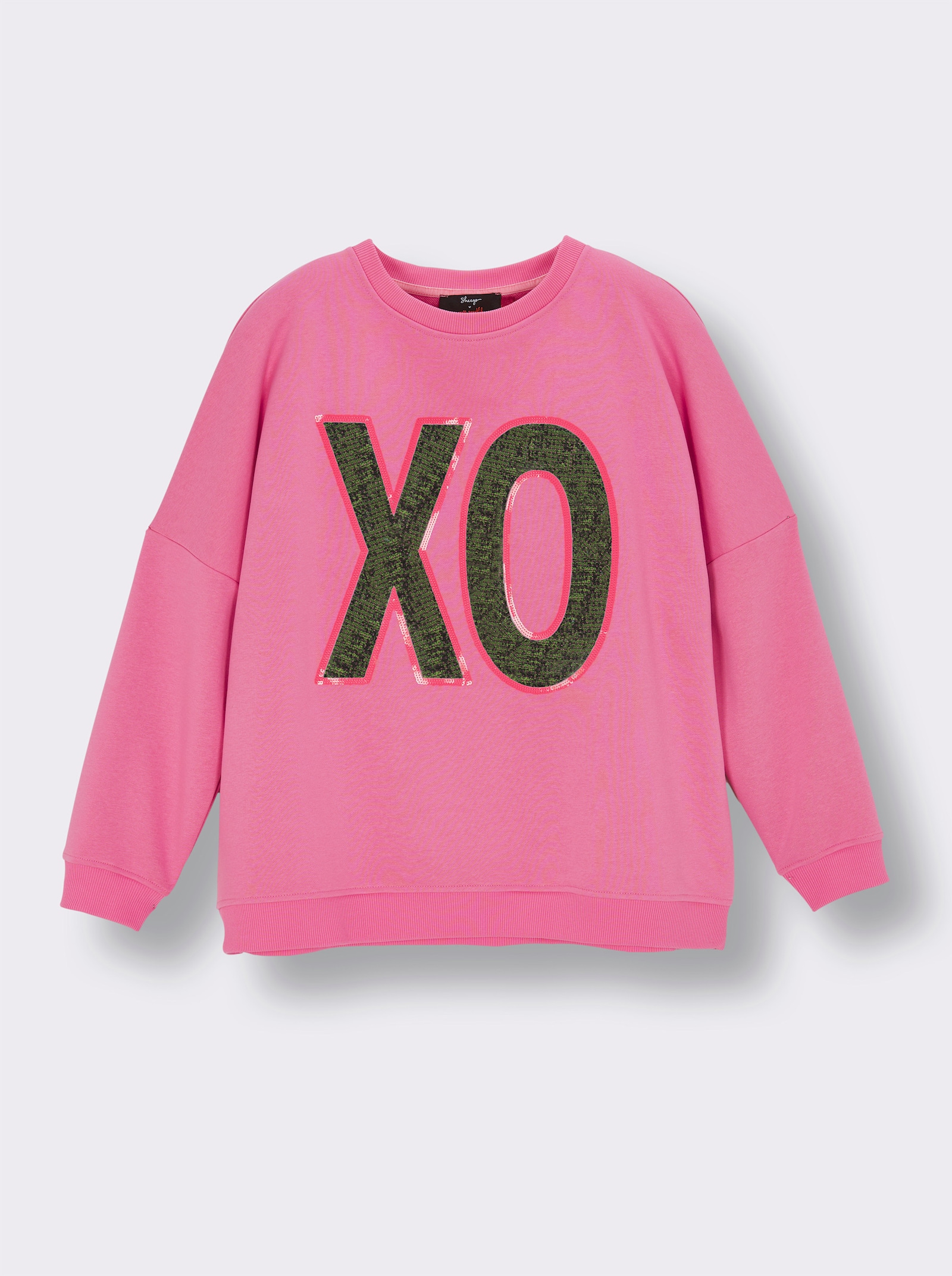 sheego loves miss goodlife Sweatshirt mit Front- und Rückenprint - altrosa-pink-bedruckt