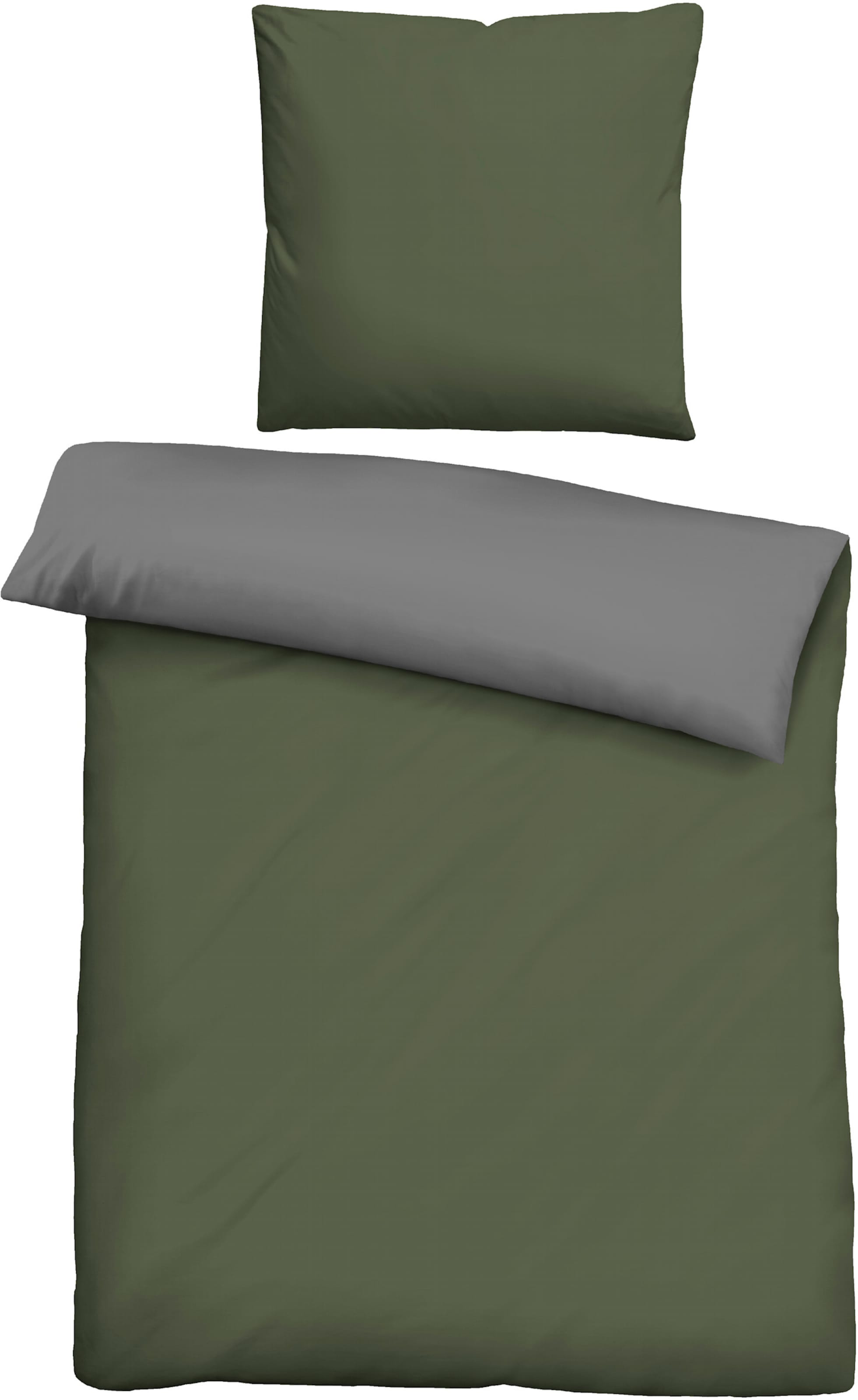 Strap on günstig Kaufen-Bettwäsche in grün-grau von Biberna. Bettwäsche in grün-grau von Biberna <![CDATA[Bettwäsche von BIBERNA. Moderne Wende-Bettwäsche in hochwertiger feinfädiger Linon-Qualität - hautsympathisch, atmungsaktiv und strapazierfähig. Sch
