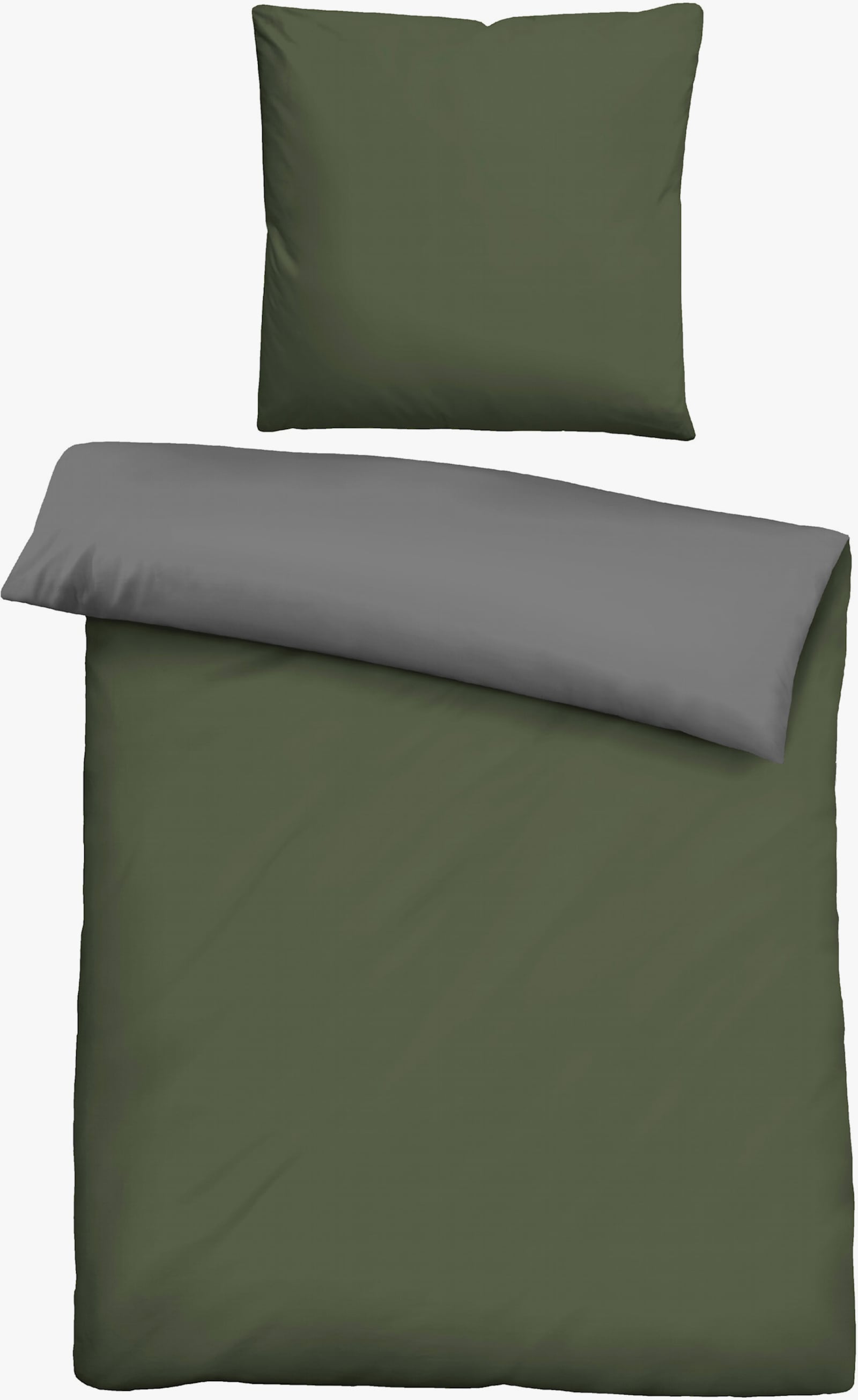 Biberna Bettwäsche - grün-grau