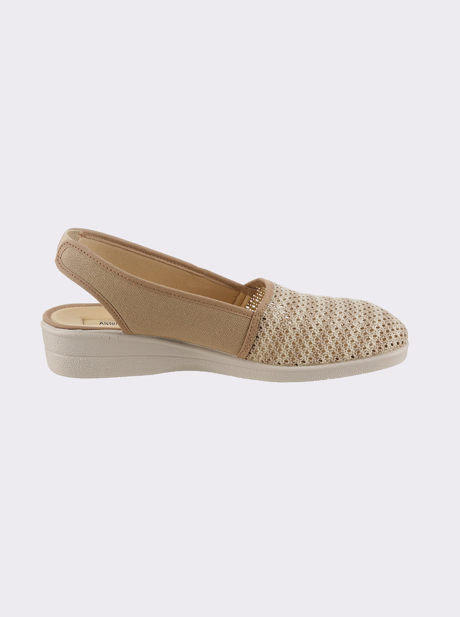 Slipper mit Streifen-Muster - vanille