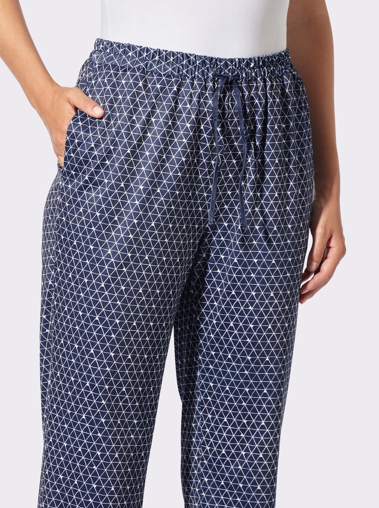 Jerseyhose aus recyceltem Polyester - marine-bedruckt