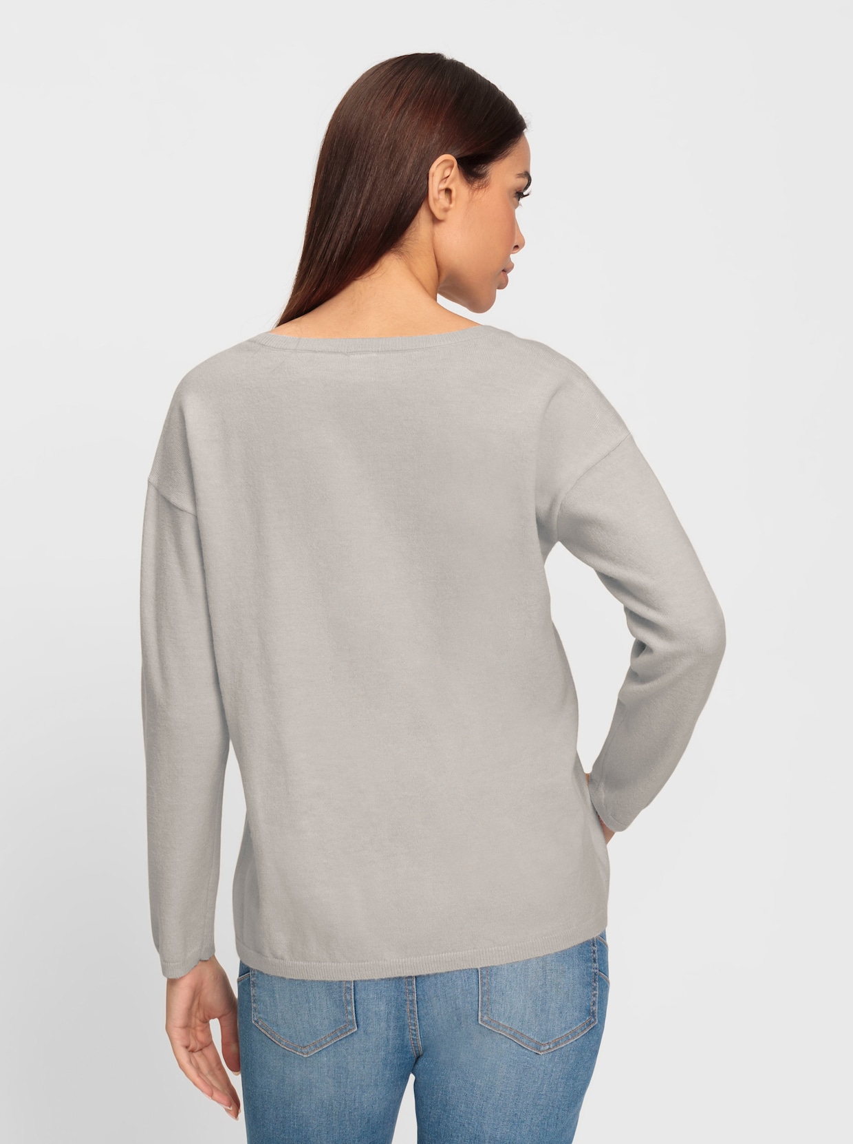 heine Pullover met ronde hals - lichtgrijs gemêleerd