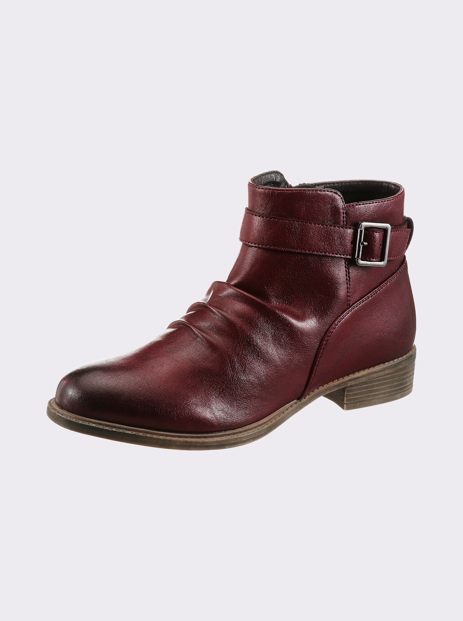 Andrea Conti Stiefelette in Leder-Optik - bordeaux