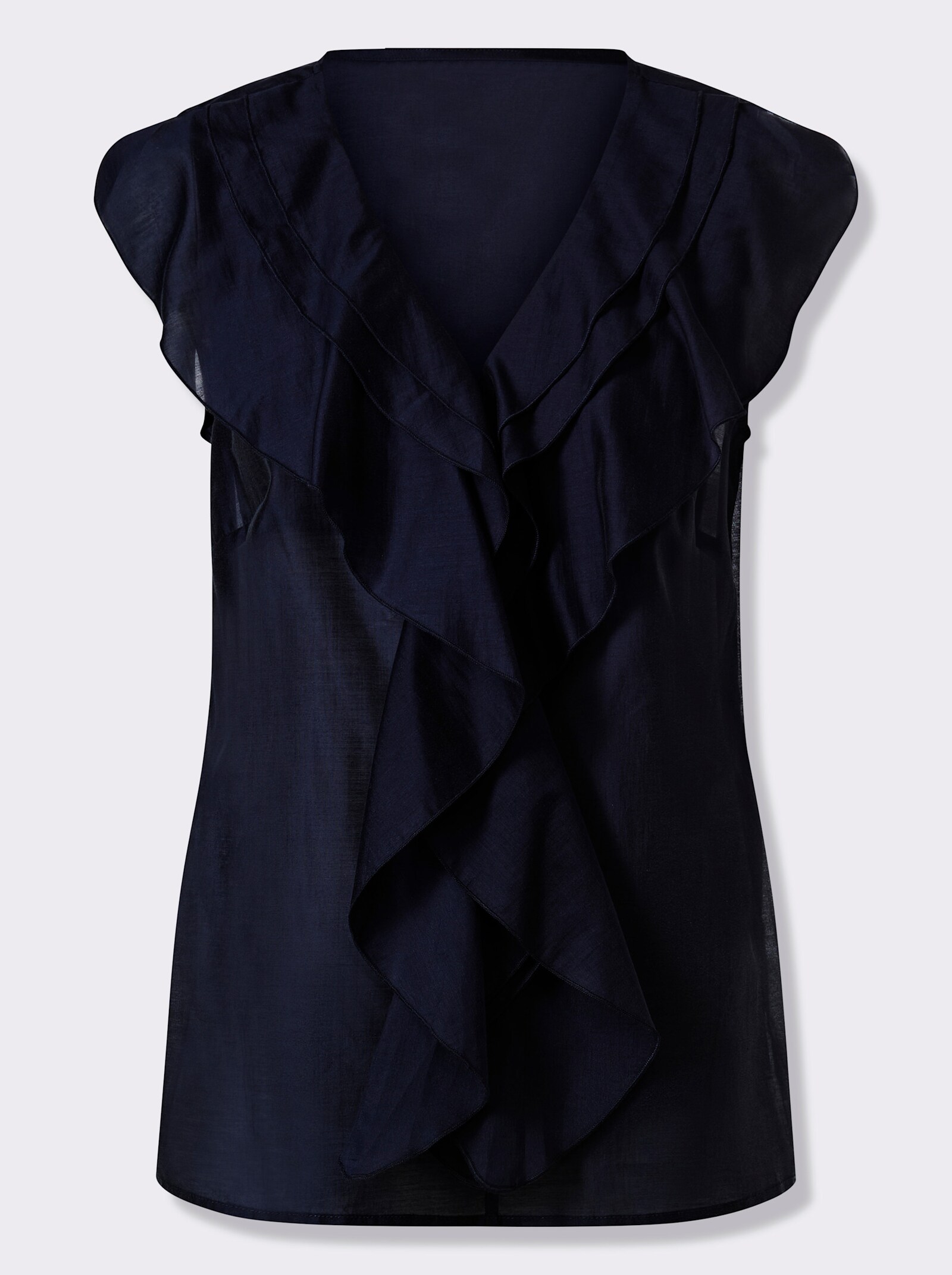 heine Volantbluse in luftiger Qualität - marine