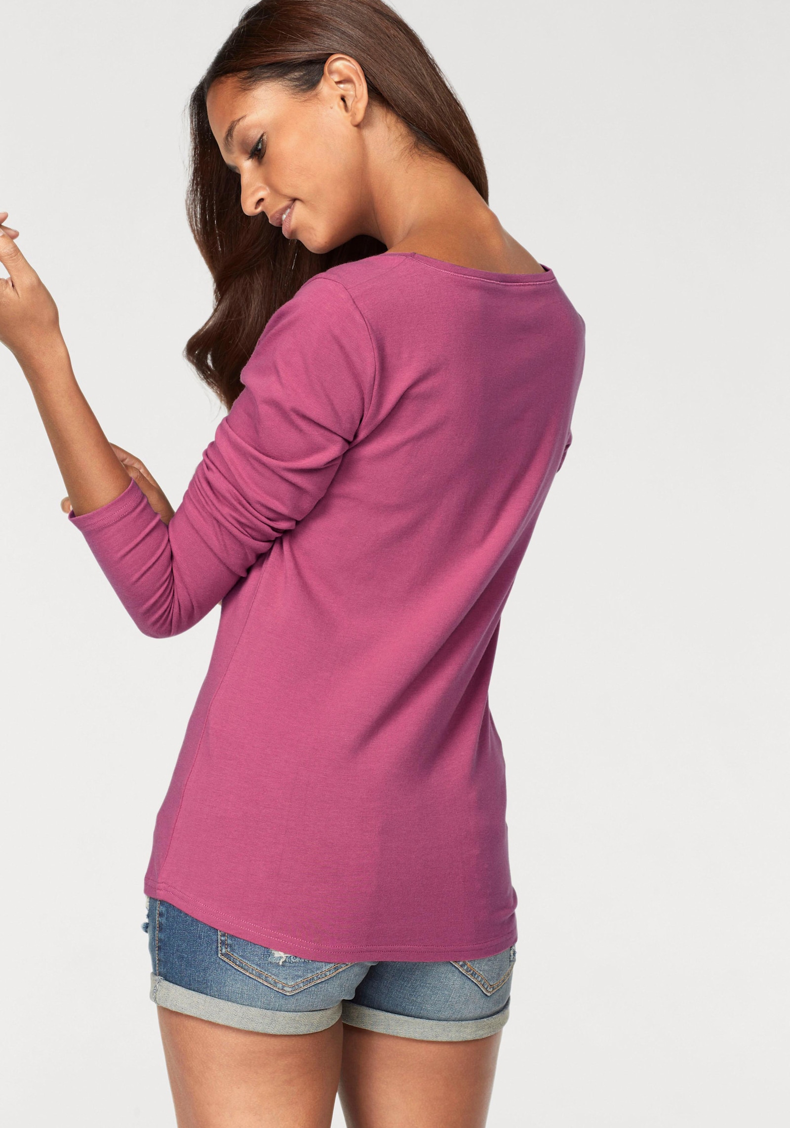 Vivance Shirt met lange mouwen - bessenrood, marine