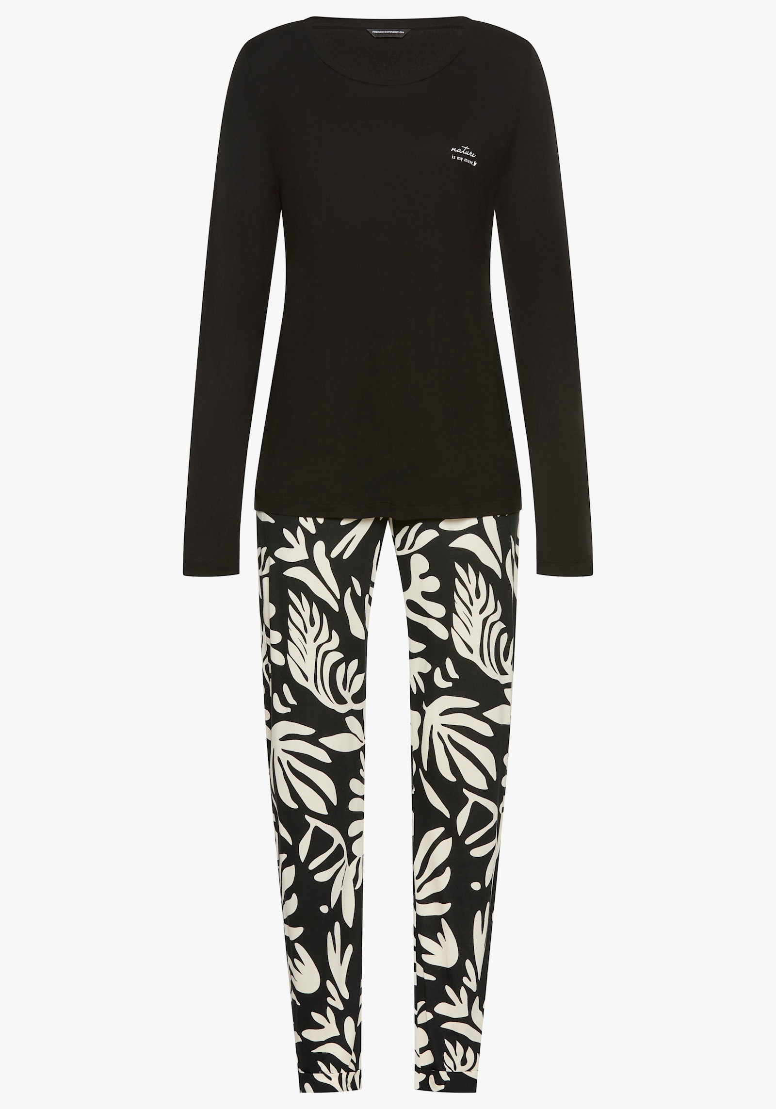 French Connection Pyjama - schwarz/schwarz bedruckt