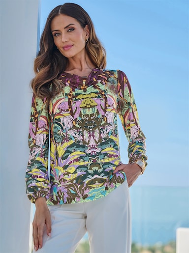 heine Wasserfallshirt - schilf-cognac-bedruckt