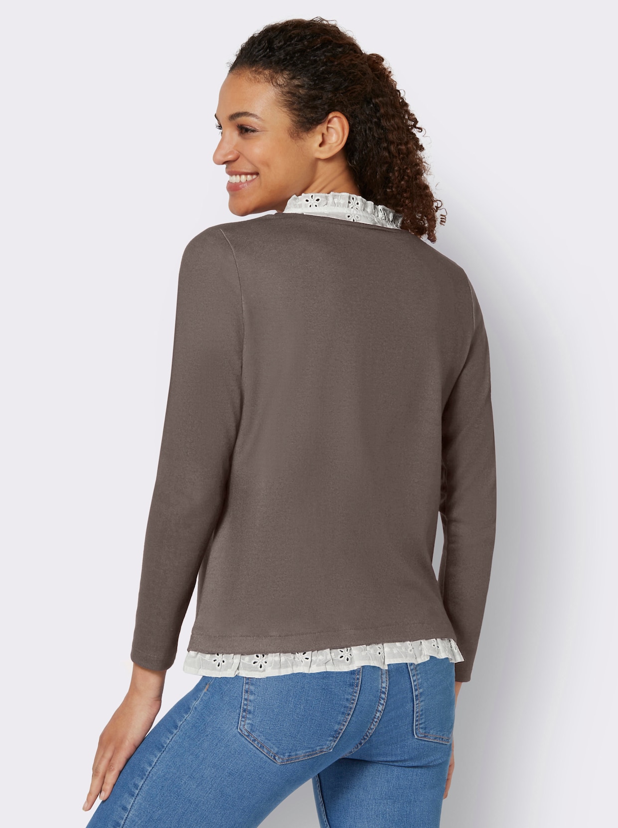 2-in-1-shirt - donkertaupe