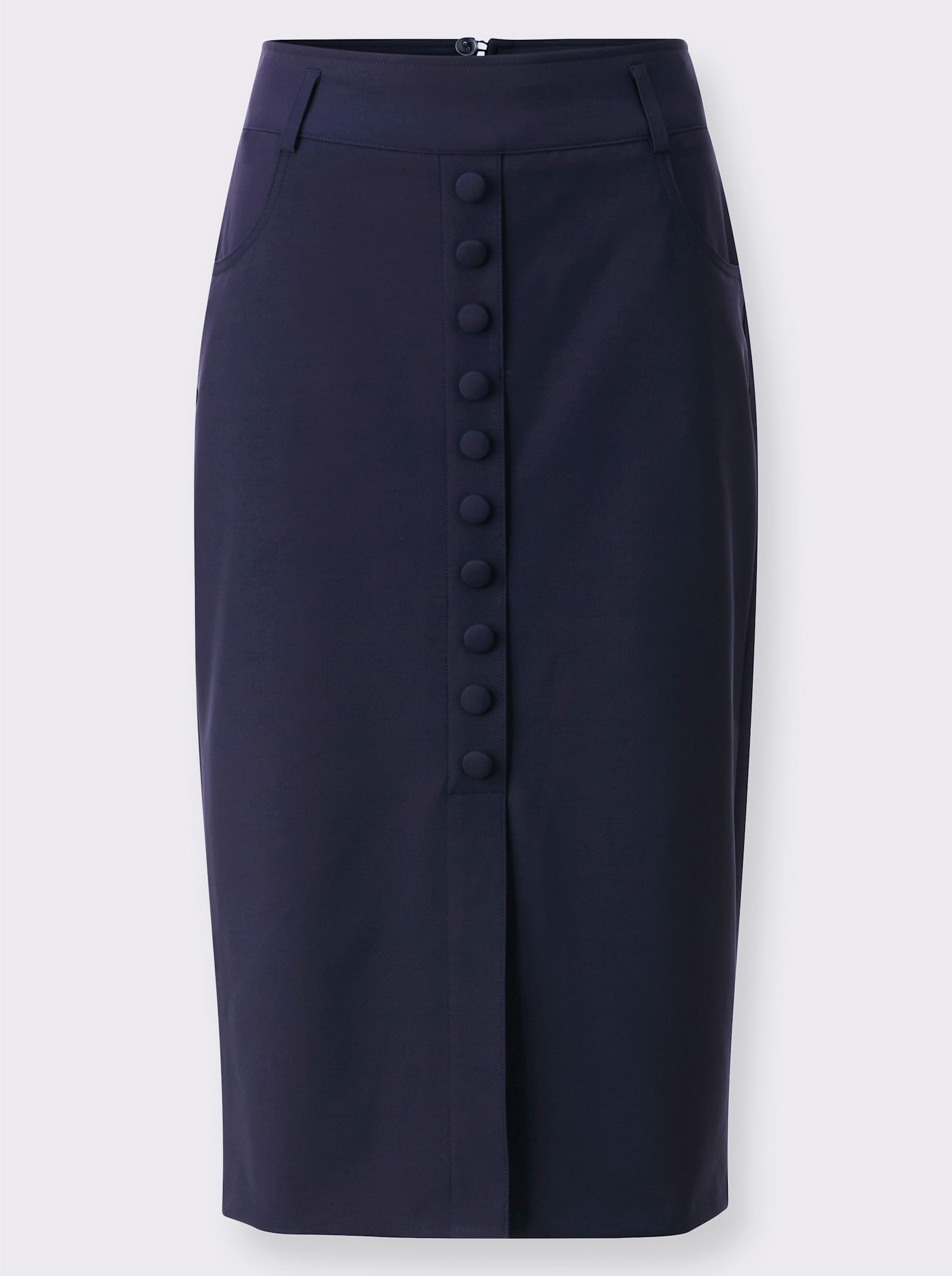 heine Bleistiftrock mit imitierter Knopfleiste - marine