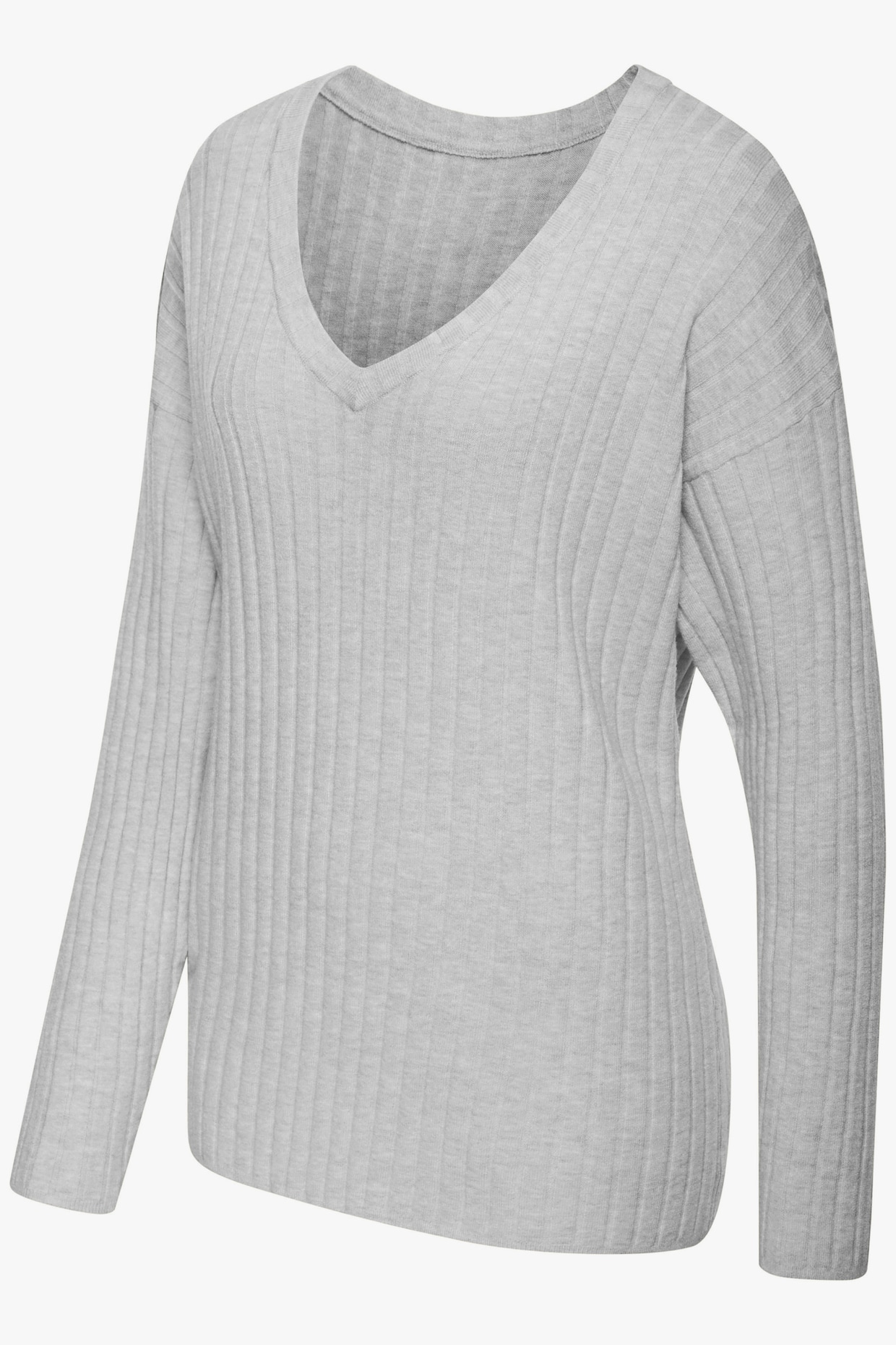 Strickpullover - hellgrau-meliert