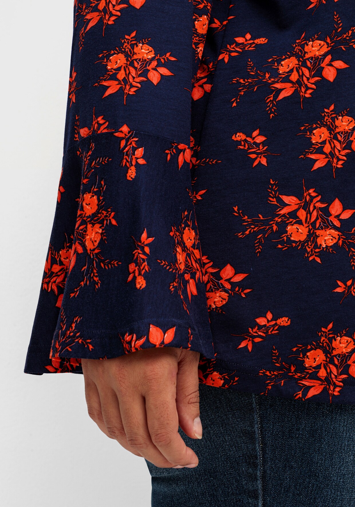 sheego by Joe Browns Shirt met lange mouwen - nachtblauw gedessineerd