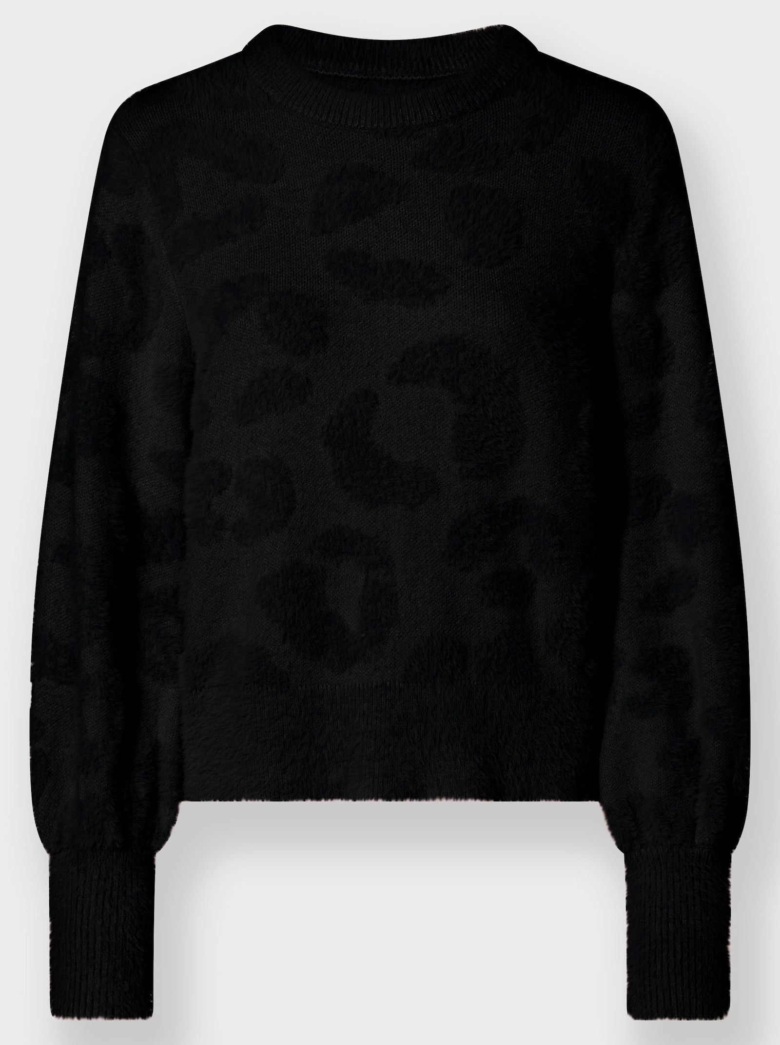 heine Strickpullover mit Ballon-Ärmel - schwarz