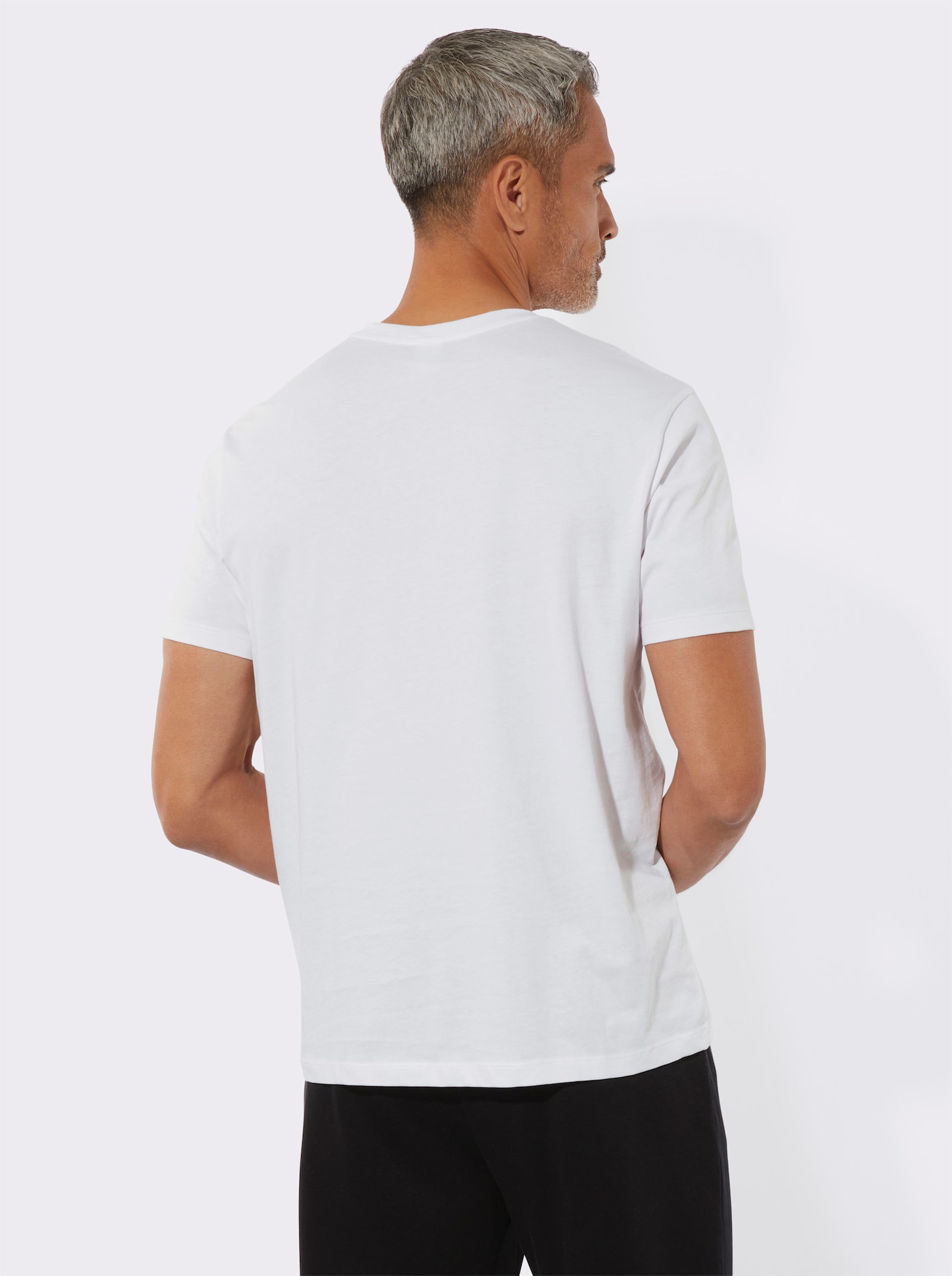 Kortärmad topp med tryck - vit