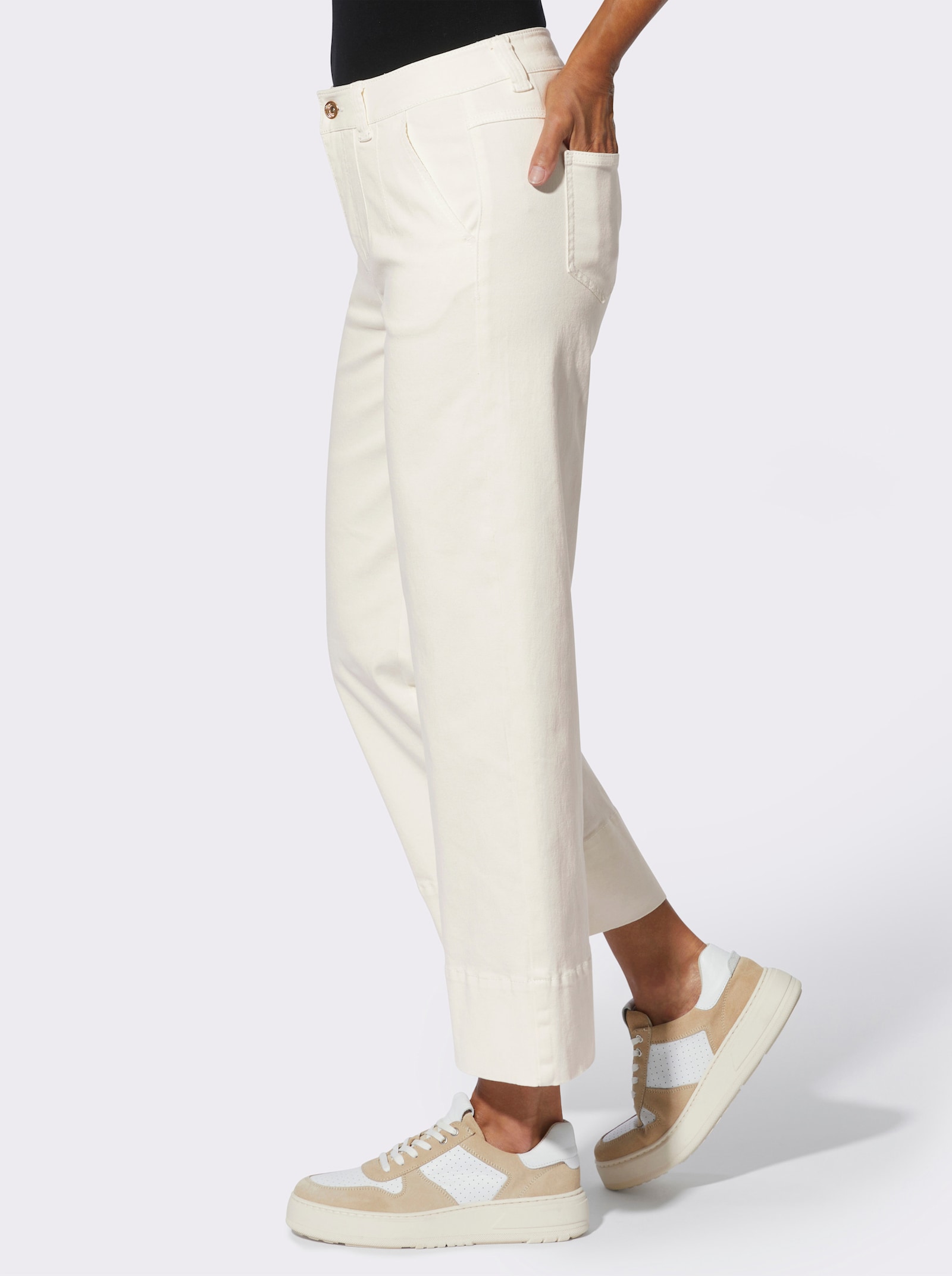 7/8-Jeans mit Passformsattel hinten - ecru