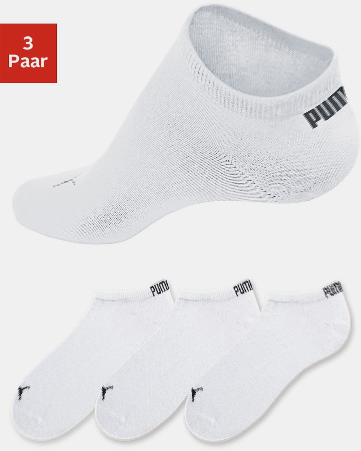 PUMA Sneakersokken - 3x wit