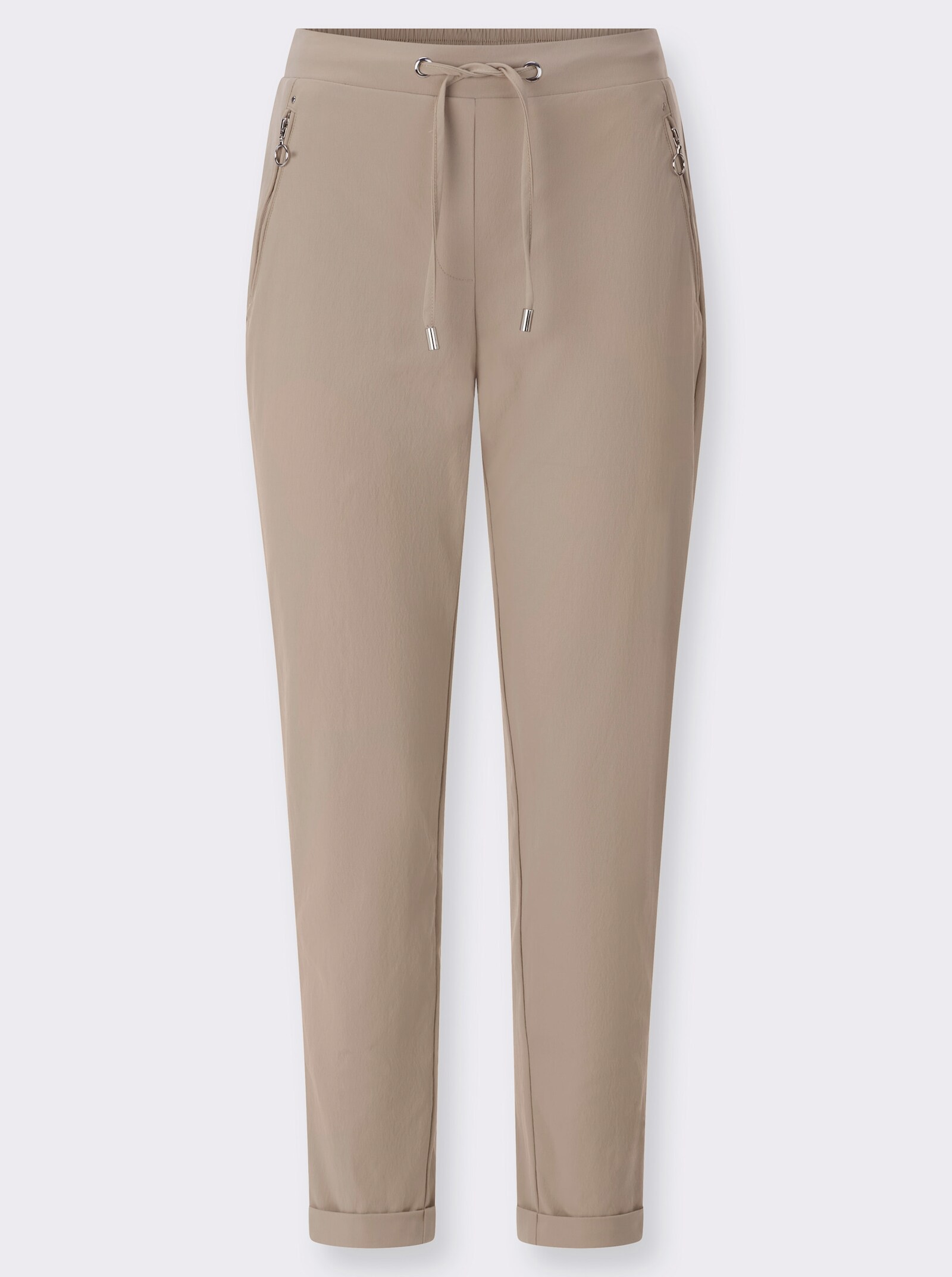 Schlupfhose mit silberfarbigen Details - sesam