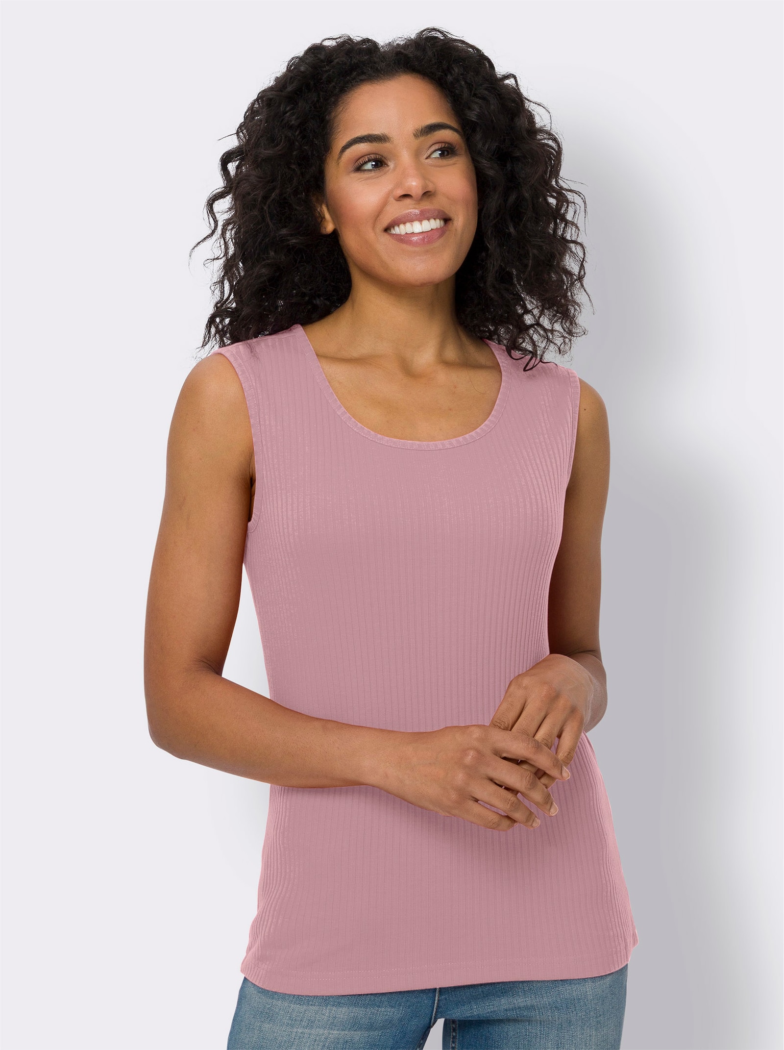 Shirttop in Ripp-Qualität - hortensie