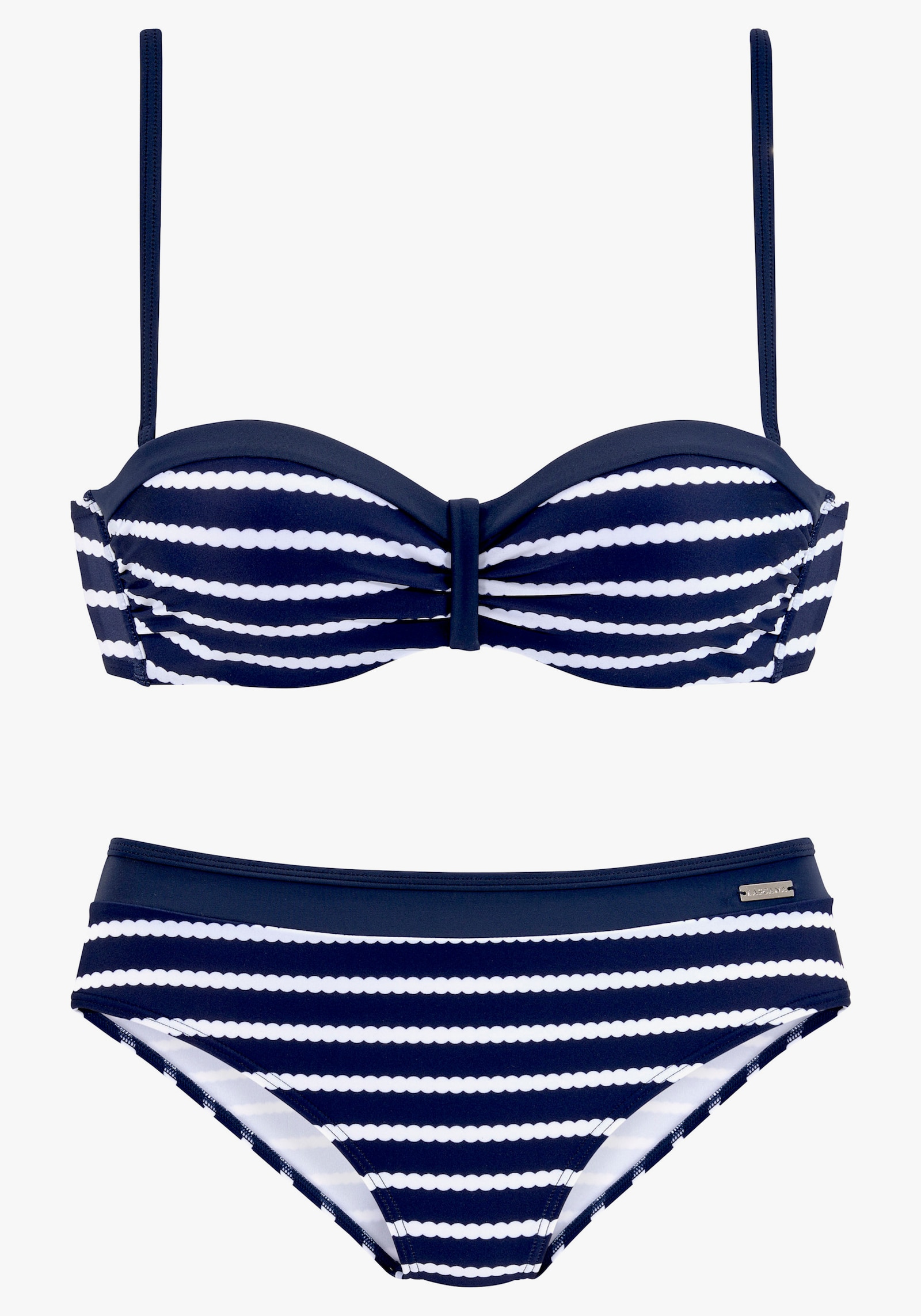 LASCANA Bügel-Bandeau-Bikini - marine-weiß