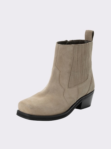 sheego Cowboy Stiefelette aus Veloursleder - beige