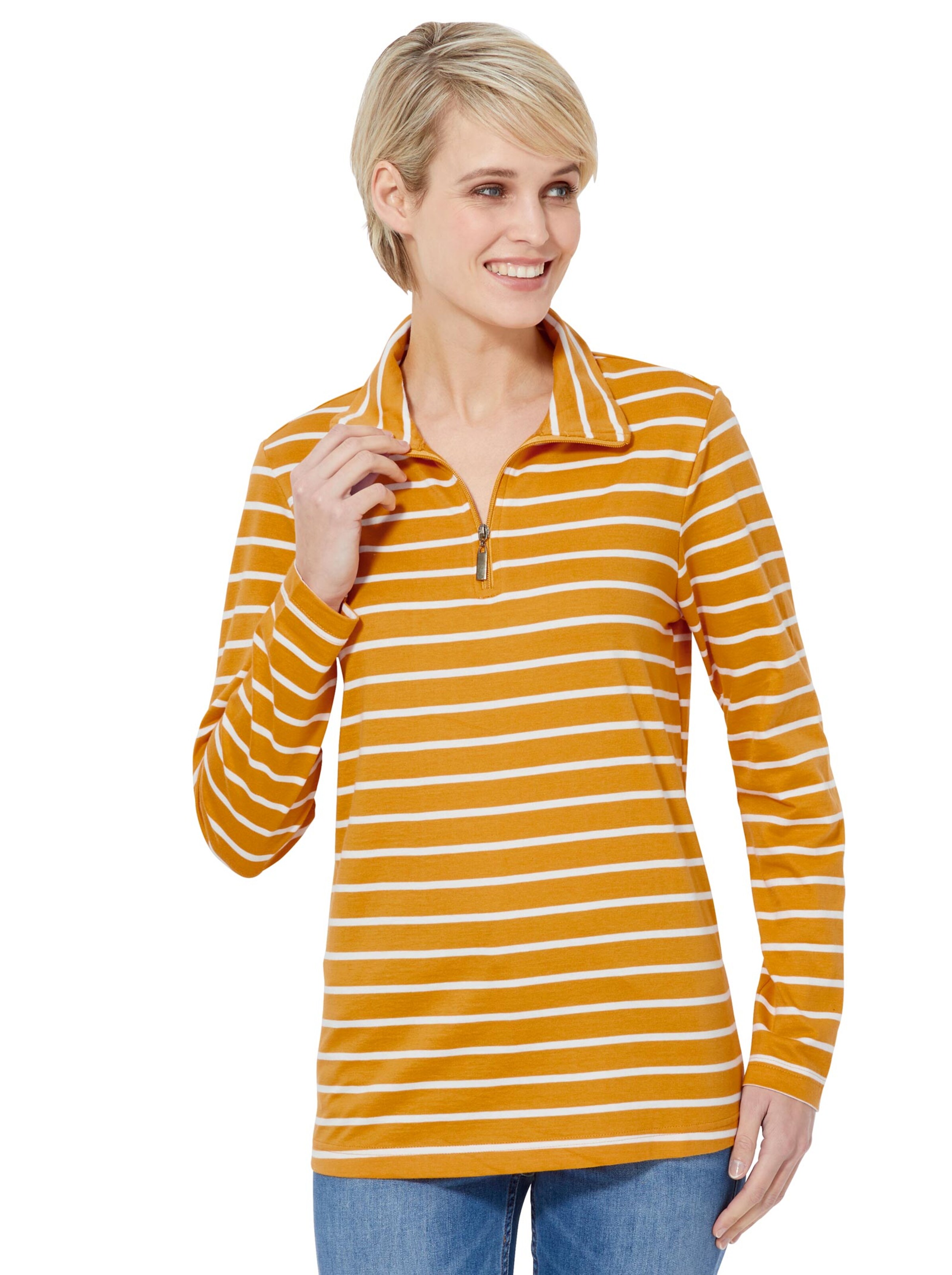 Shirt - curry-gestreift