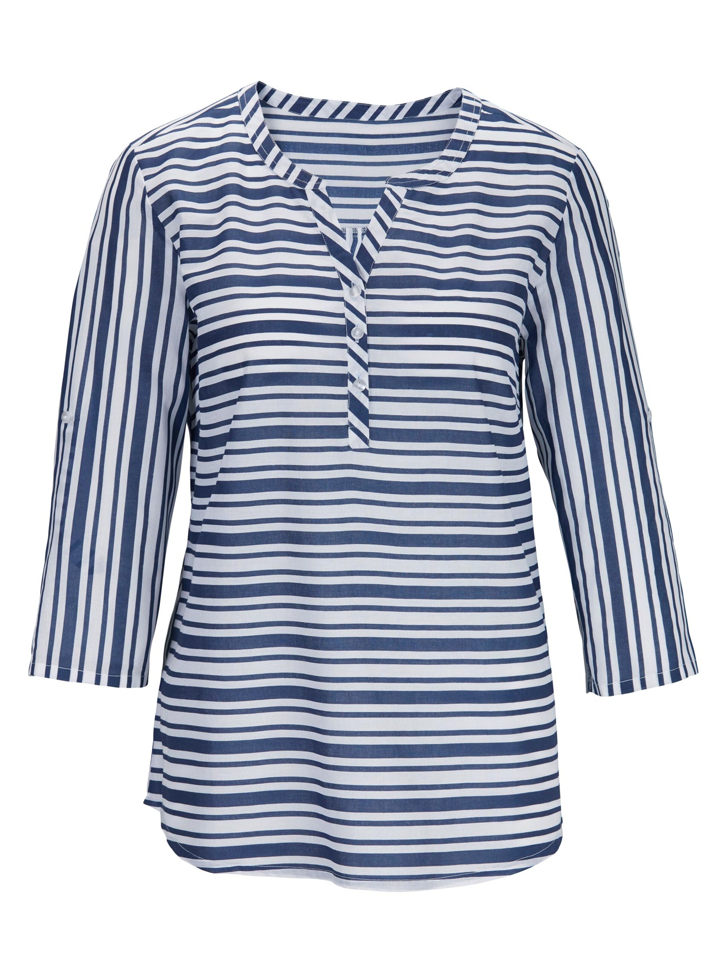 Bluse - marine-geringelt