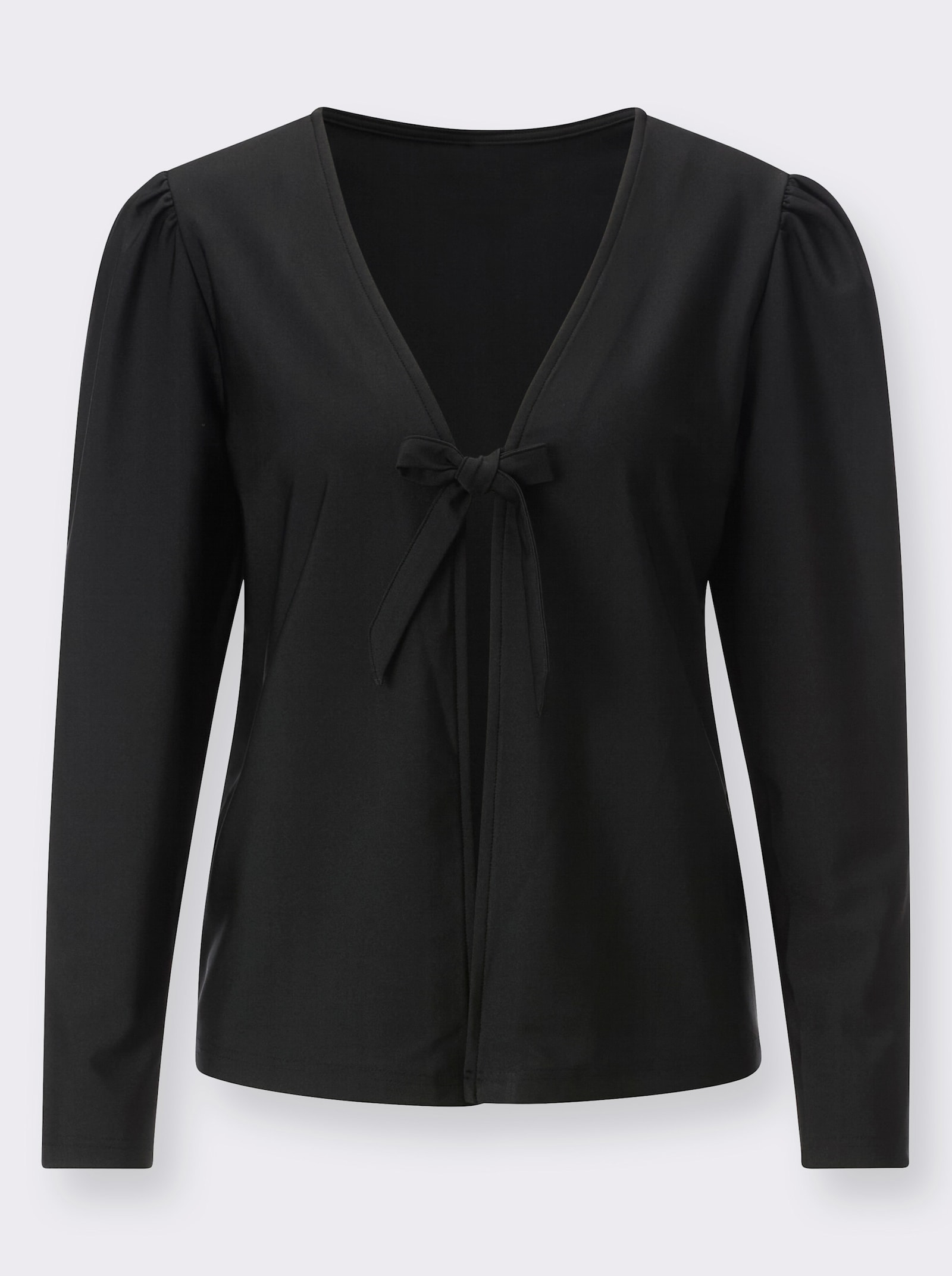 Halenka s páskem na zavázání - černá