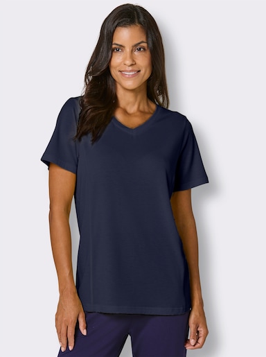 Catamaran Sports Funktionsshirt mit gerippten Einsätzen - marine
