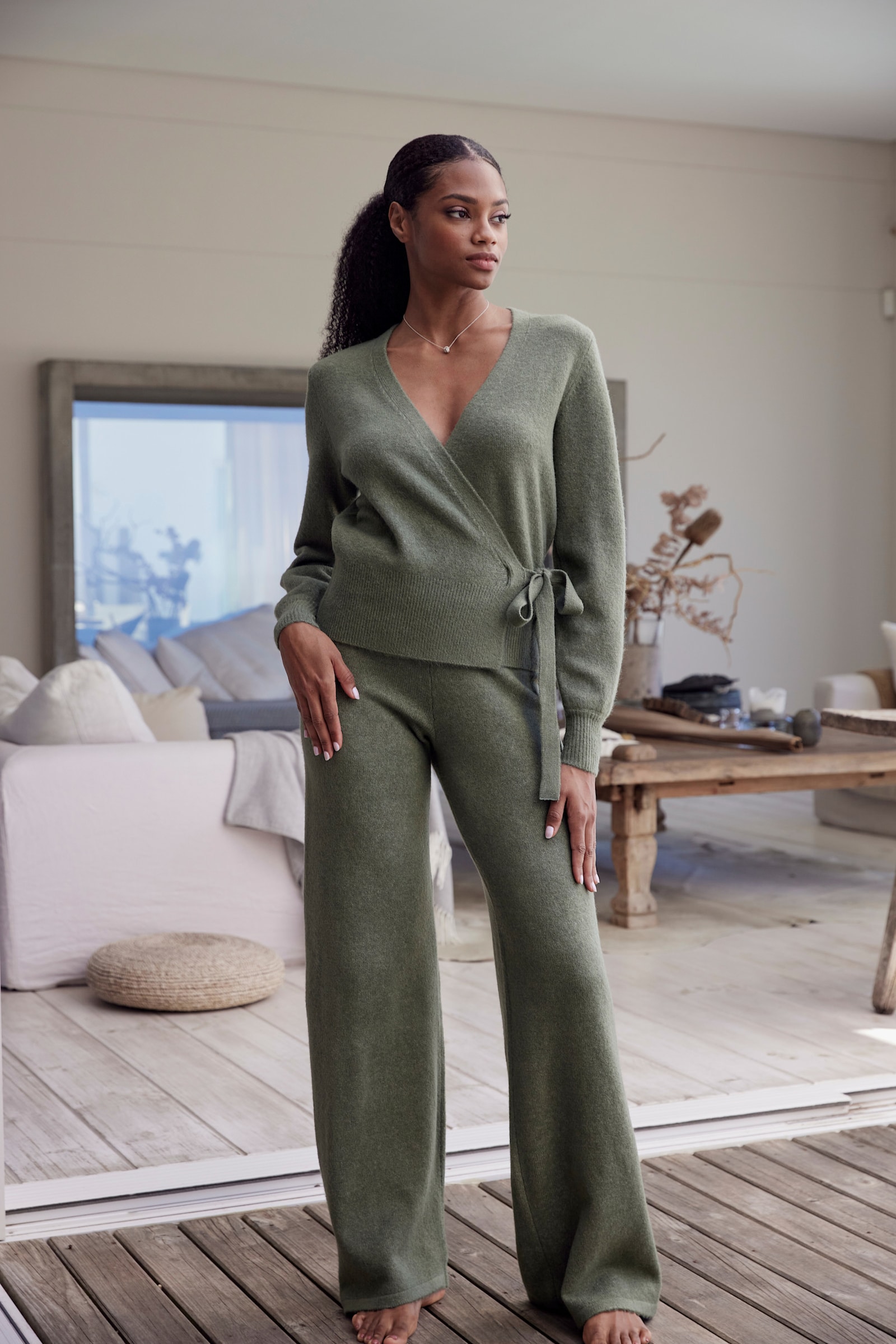 LASCANA Pantalon en tricot - vert