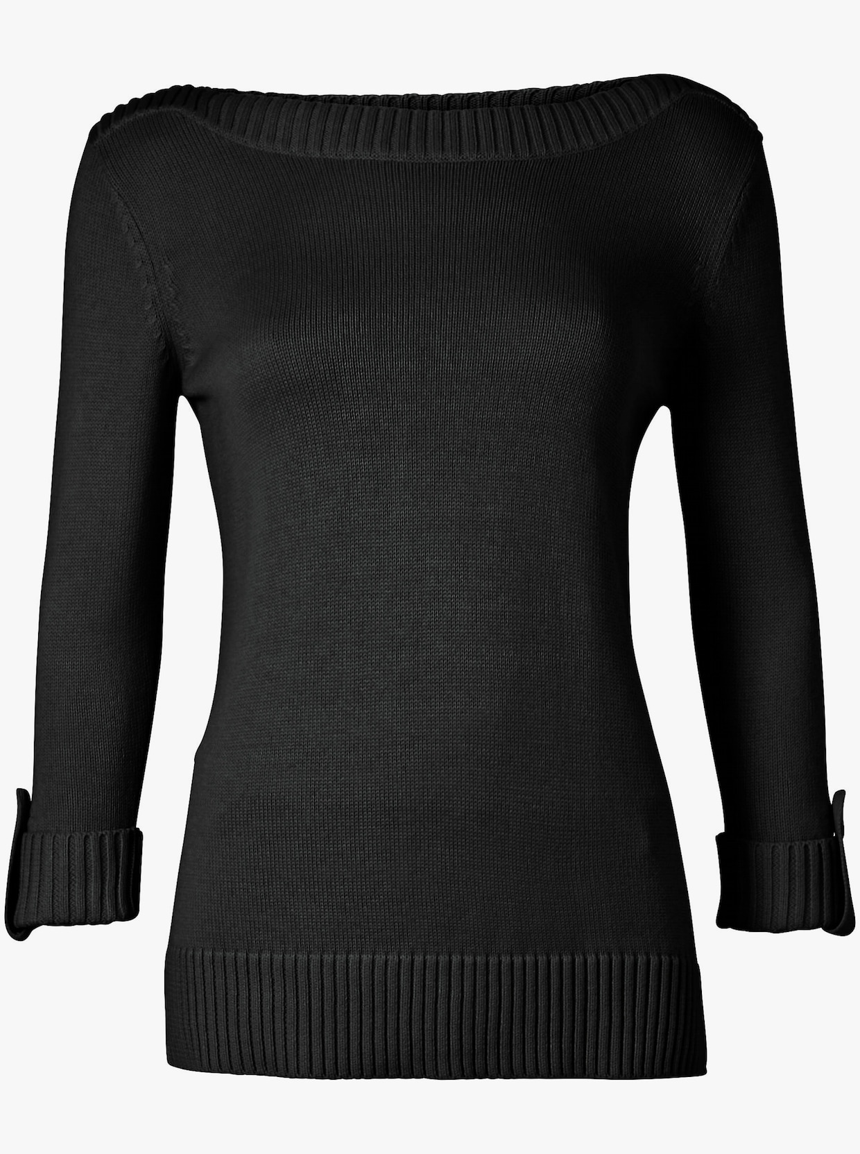 Pullover met 3/4-mouwen - zwart