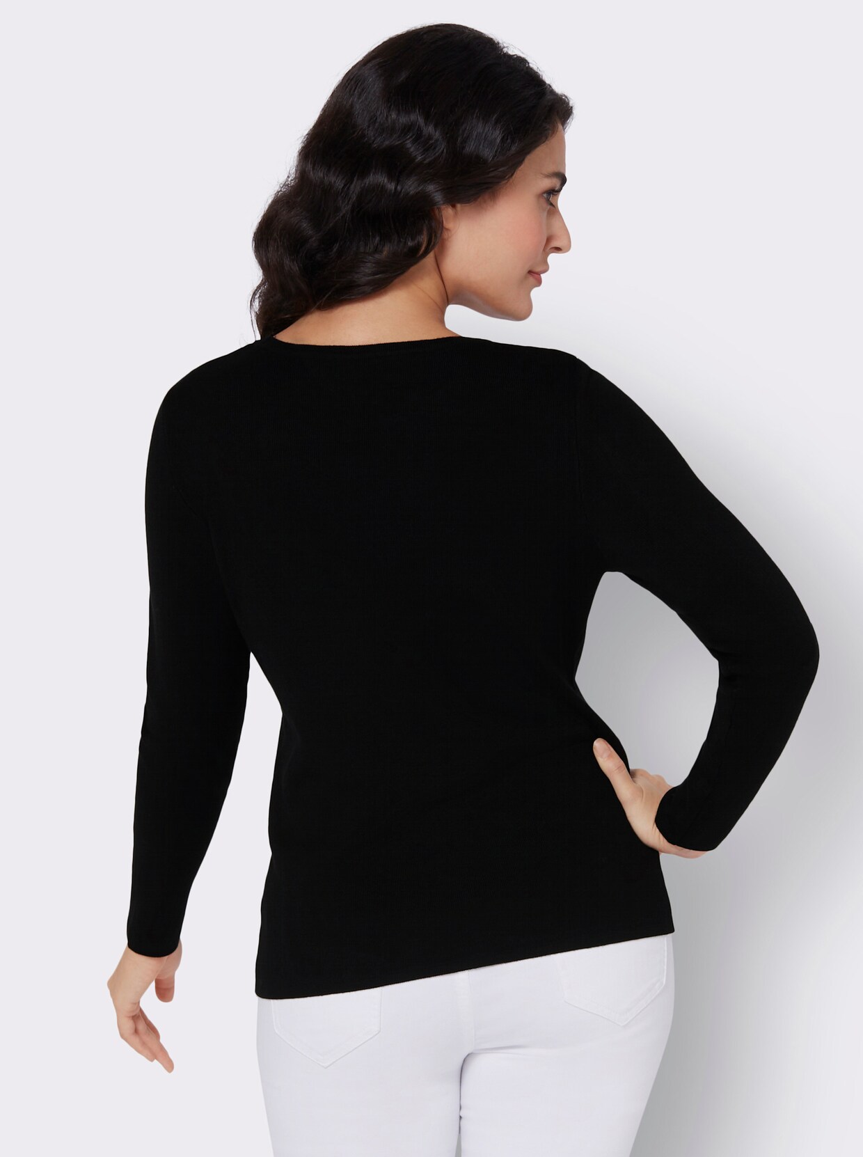 Pullover met ronde hals - zwart