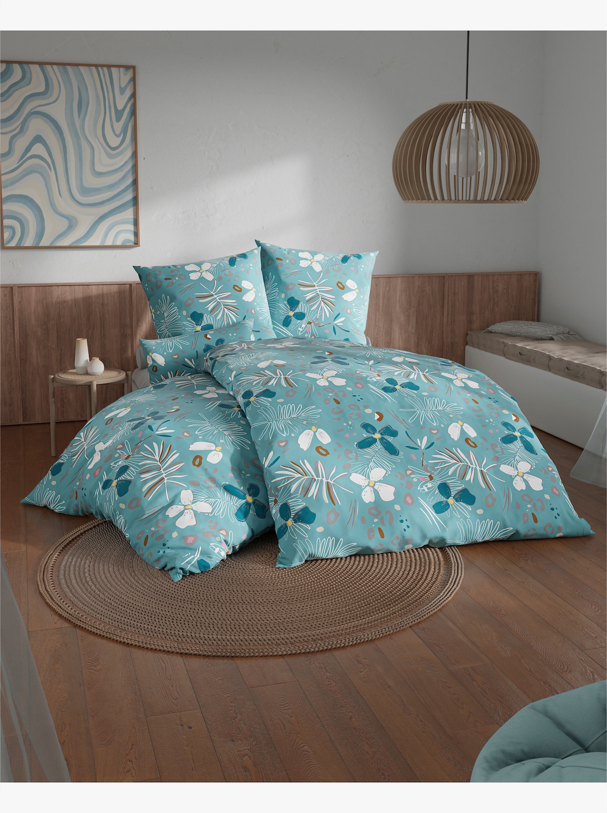 wäschepur Bettwäsche - ozean-weiß-bedruckt