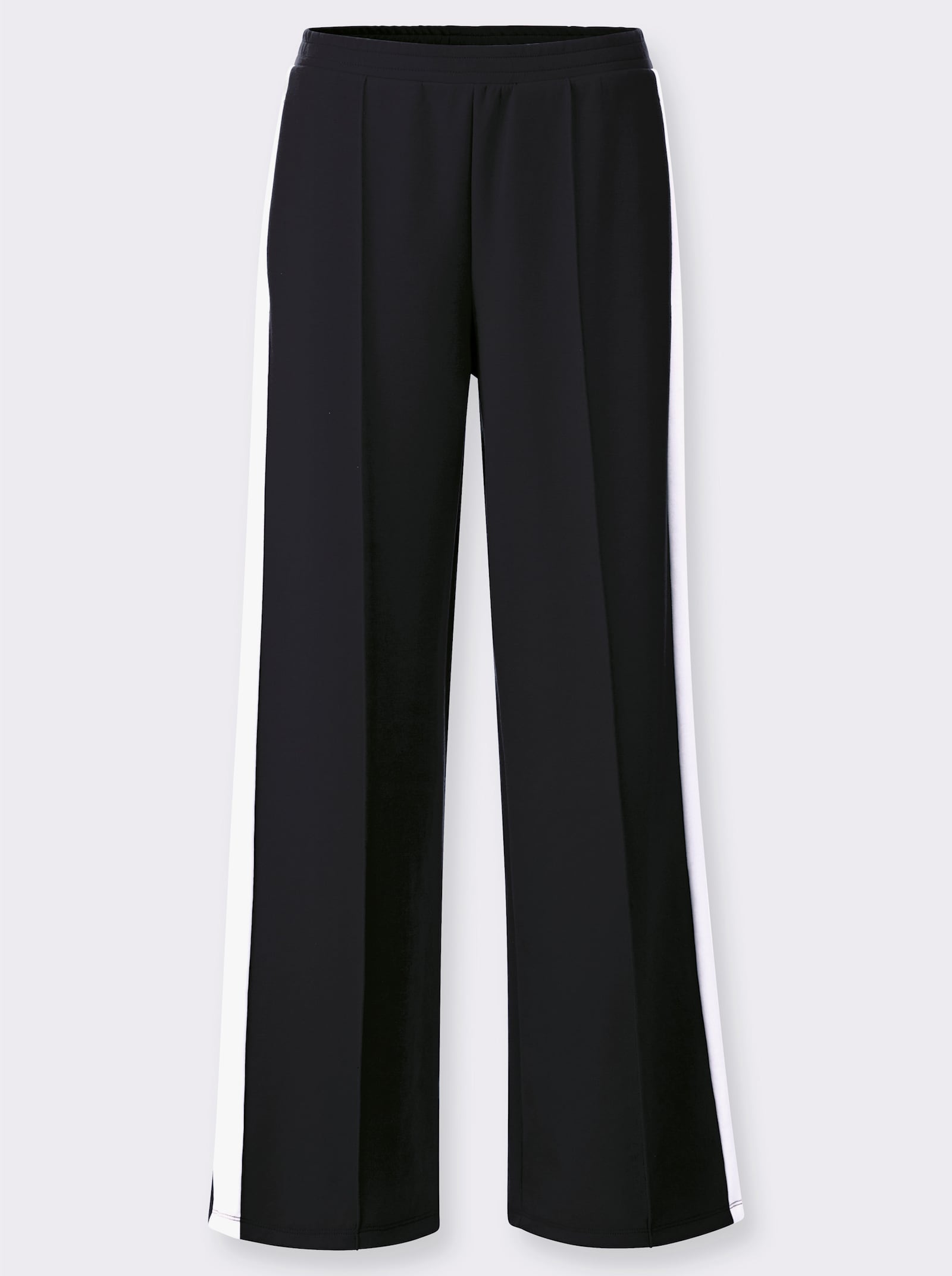 Jerseyhose mit Galonstreifen - schwarz-weiß