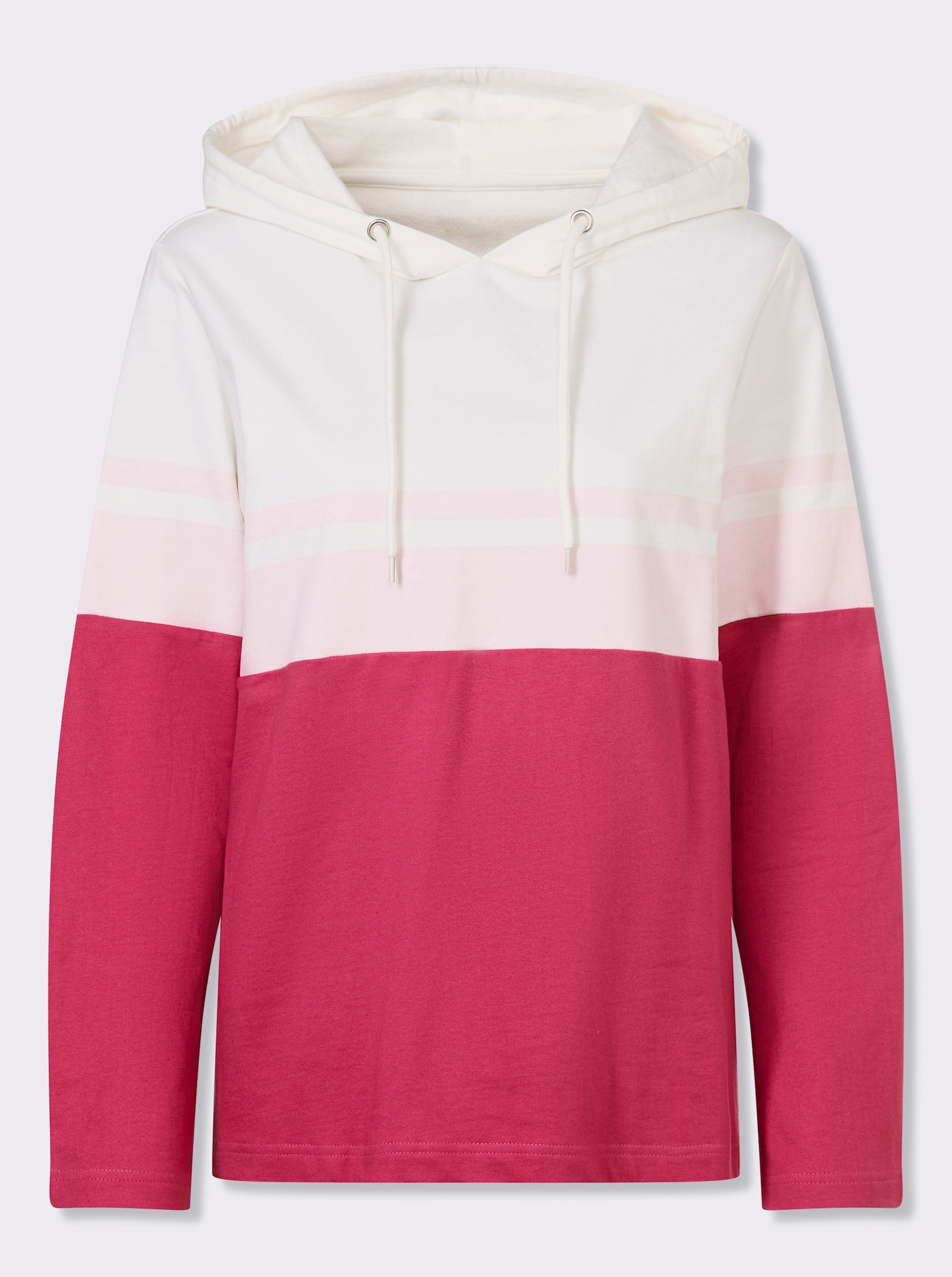 Sweatshirt met colour-blocking-dessin - fuchsia/lichtroze