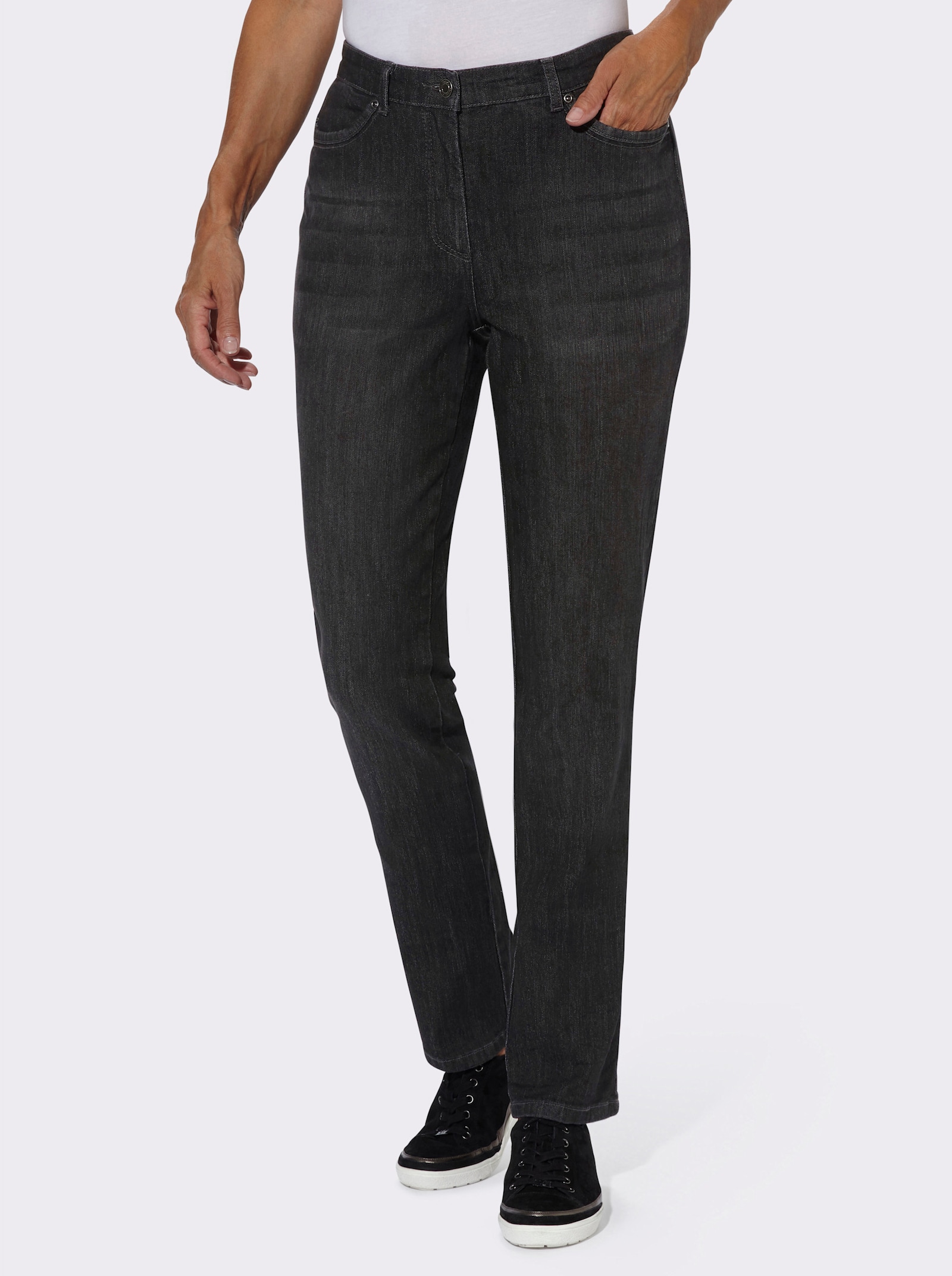 5-Pocket-Jeans mit Hell-Dunkel-Effekt - black-denim