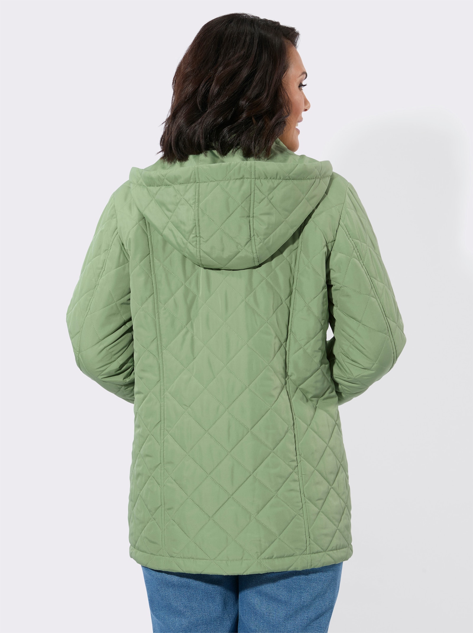 Steppjacke mit Druckknopf-Taschen - eucalyptus