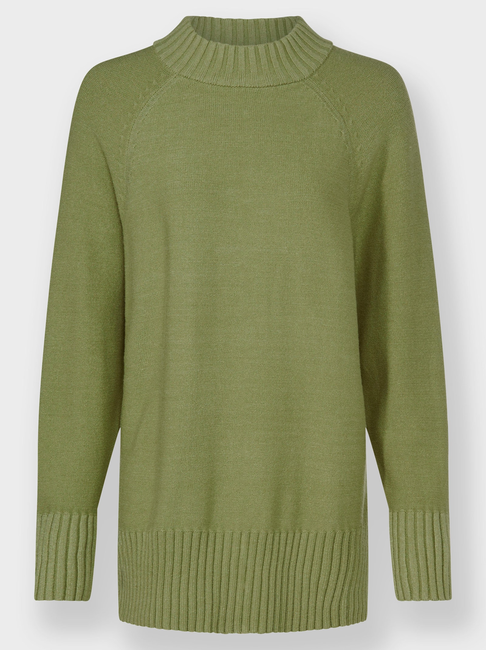 heine Strickpullover mit Zierknopfleiste im Rücken - schilf