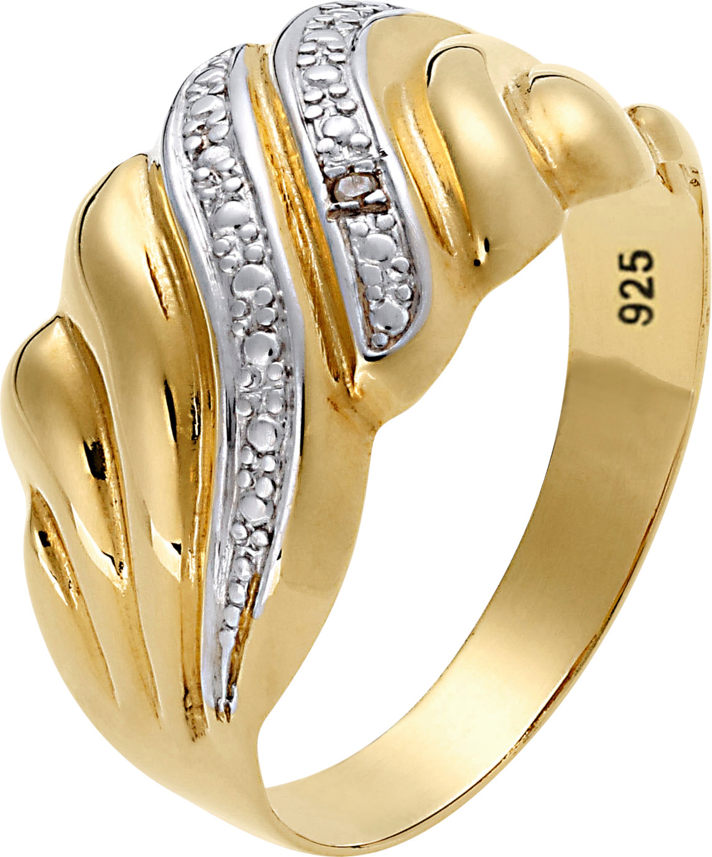 DIAMANT günstig Kaufen-Ring in Silber vergoldet 925 von heine. Ring in Silber vergoldet 925 von heine <![CDATA[Ring mit kleinem Diamant. Aus 925er Silber, vergoldet. Breite ca. 10 mm.]]>. 