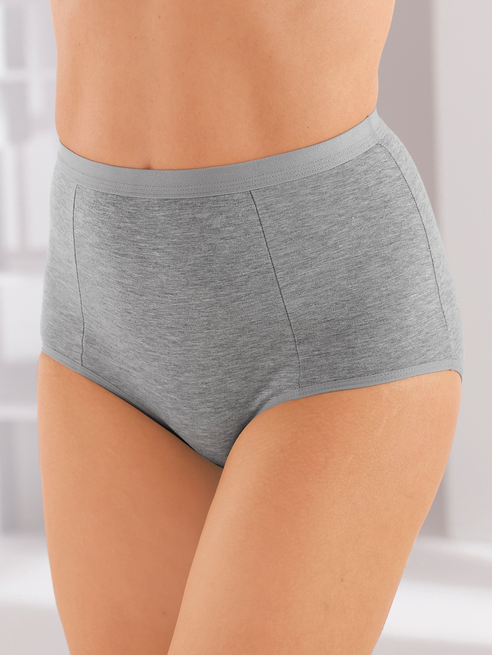 wäschepur Formslip im 3er-Pack - grau-geringelt + grau-meliert