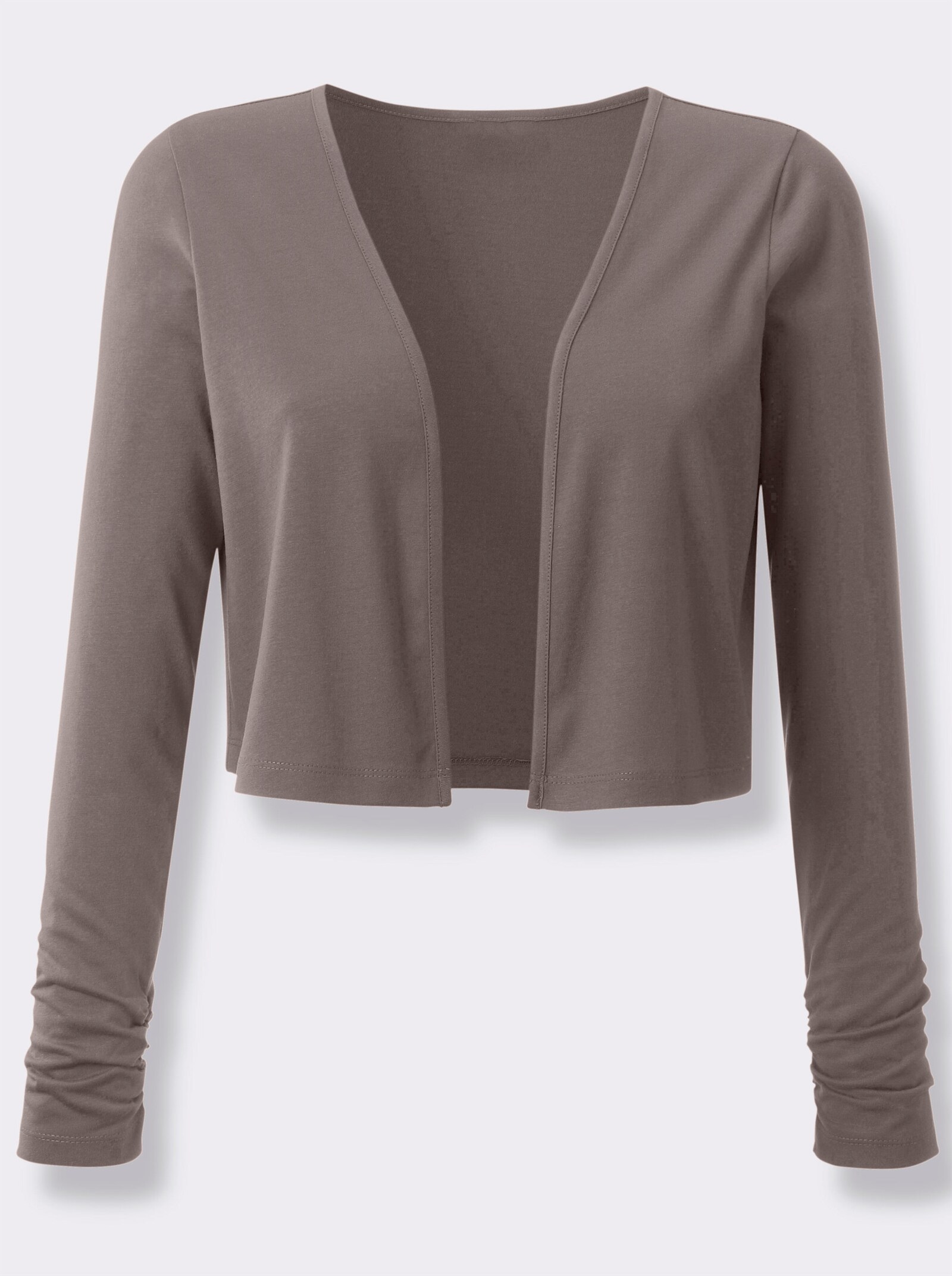 Shirtjack met rimpeling - donkertaupe